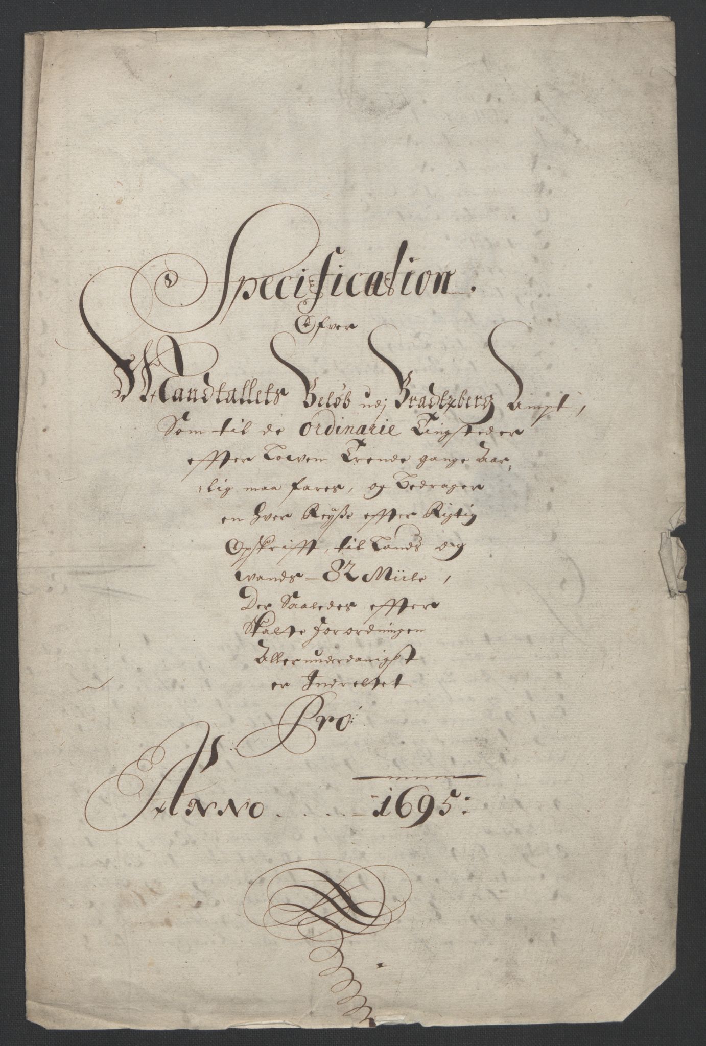 Rentekammeret inntil 1814, Reviderte regnskaper, Fogderegnskap, AV/RA-EA-4092/R36/L2093: Fogderegnskap Øvre og Nedre Telemark og Bamble, 1695, s. 558