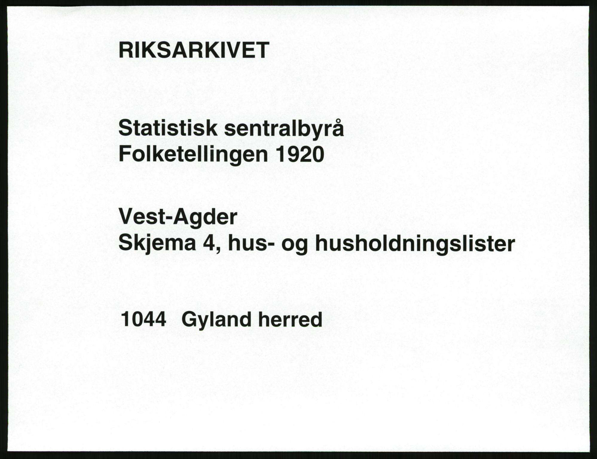 SAK, Folketelling 1920 for 1044 Gyland herred, 1920, s. 48