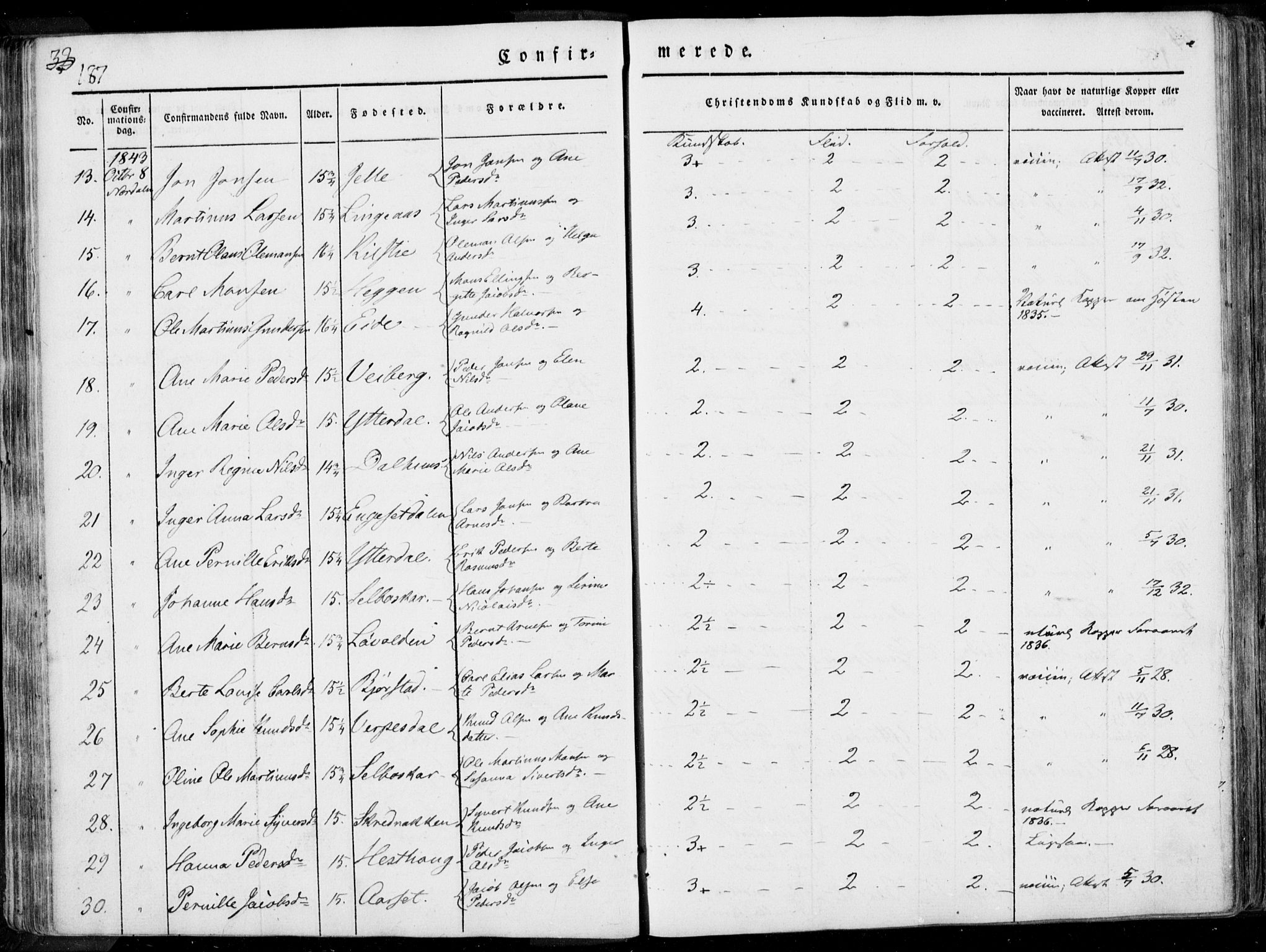 Ministerialprotokoller, klokkerbøker og fødselsregistre - Møre og Romsdal, SAT/A-1454/519/L0248: Ministerialbok nr. 519A07, 1829-1860, s. 187