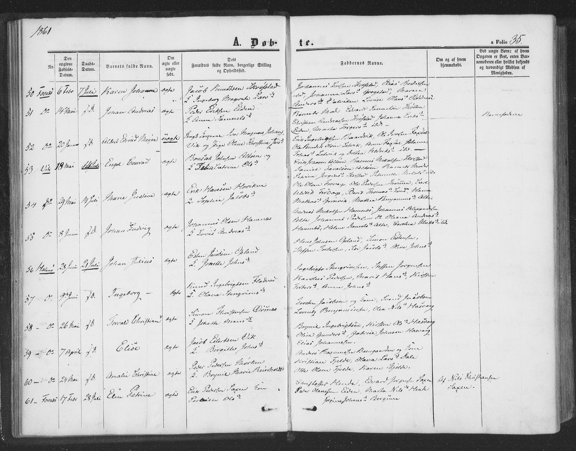 Ministerialprotokoller, klokkerbøker og fødselsregistre - Nord-Trøndelag, SAT/A-1458/773/L0615: Ministerialbok nr. 773A06, 1857-1870, s. 35