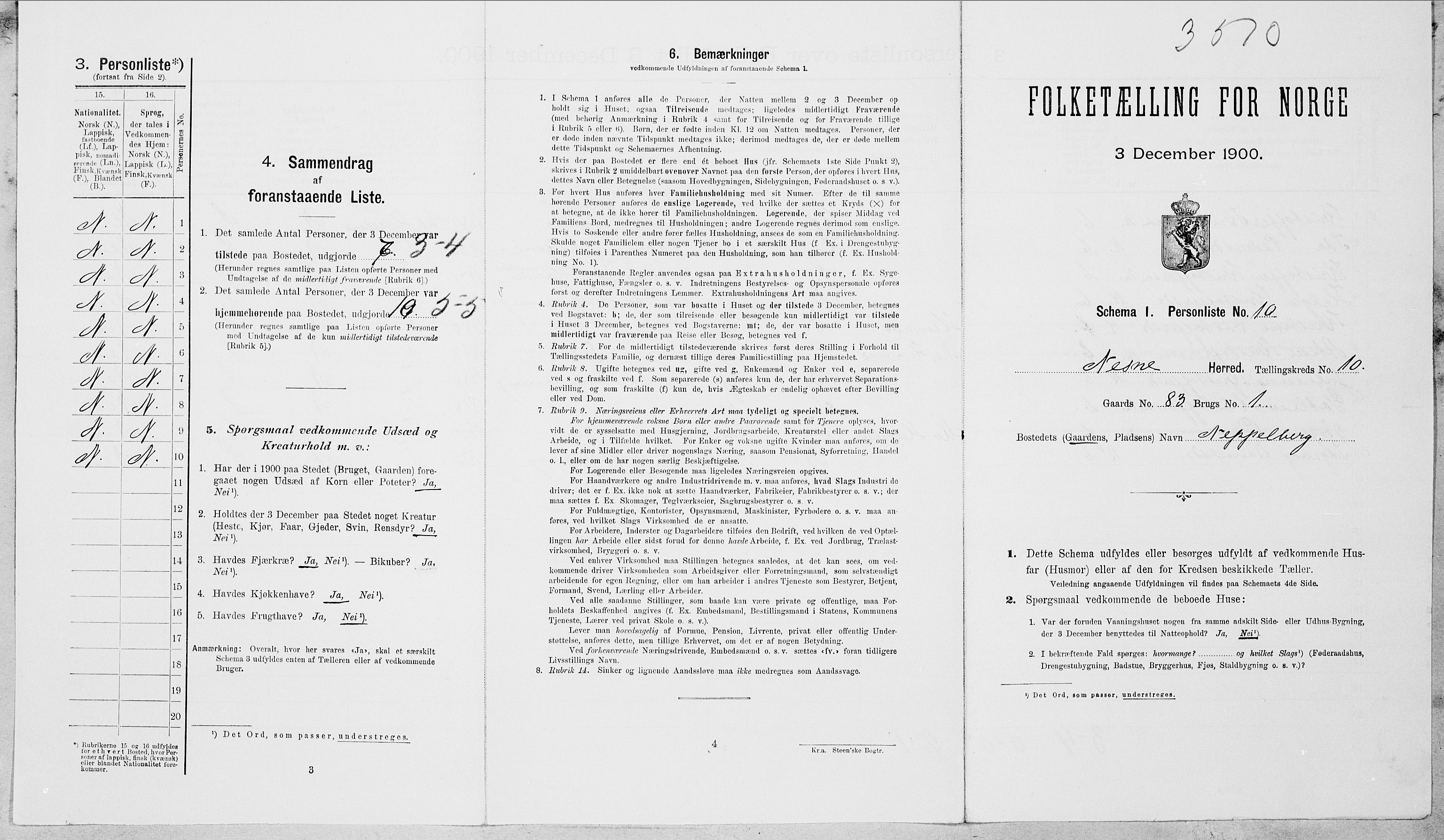 SAT, Folketelling 1900 for 1828 Nesna herred, 1900, s. 977