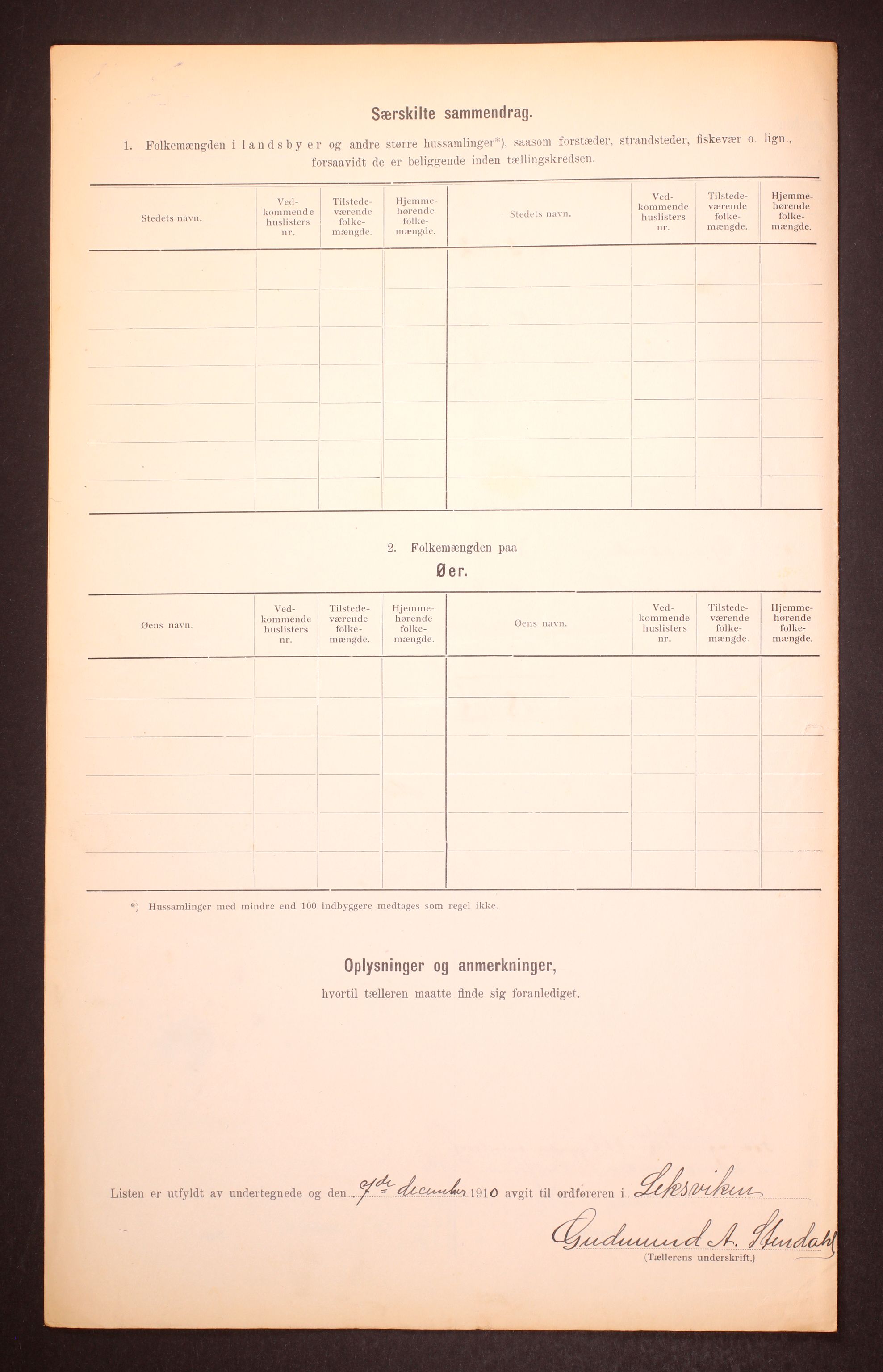 RA, Folketelling 1910 for 1718 Leksvik herred, 1910, s. 20