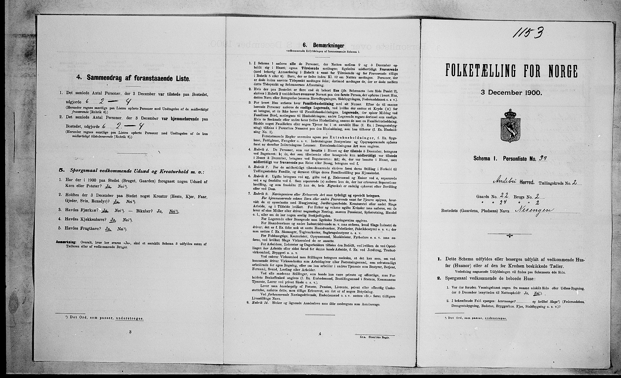 RA, Folketelling 1900 for 0719 Andebu herred, 1900, s. 291
