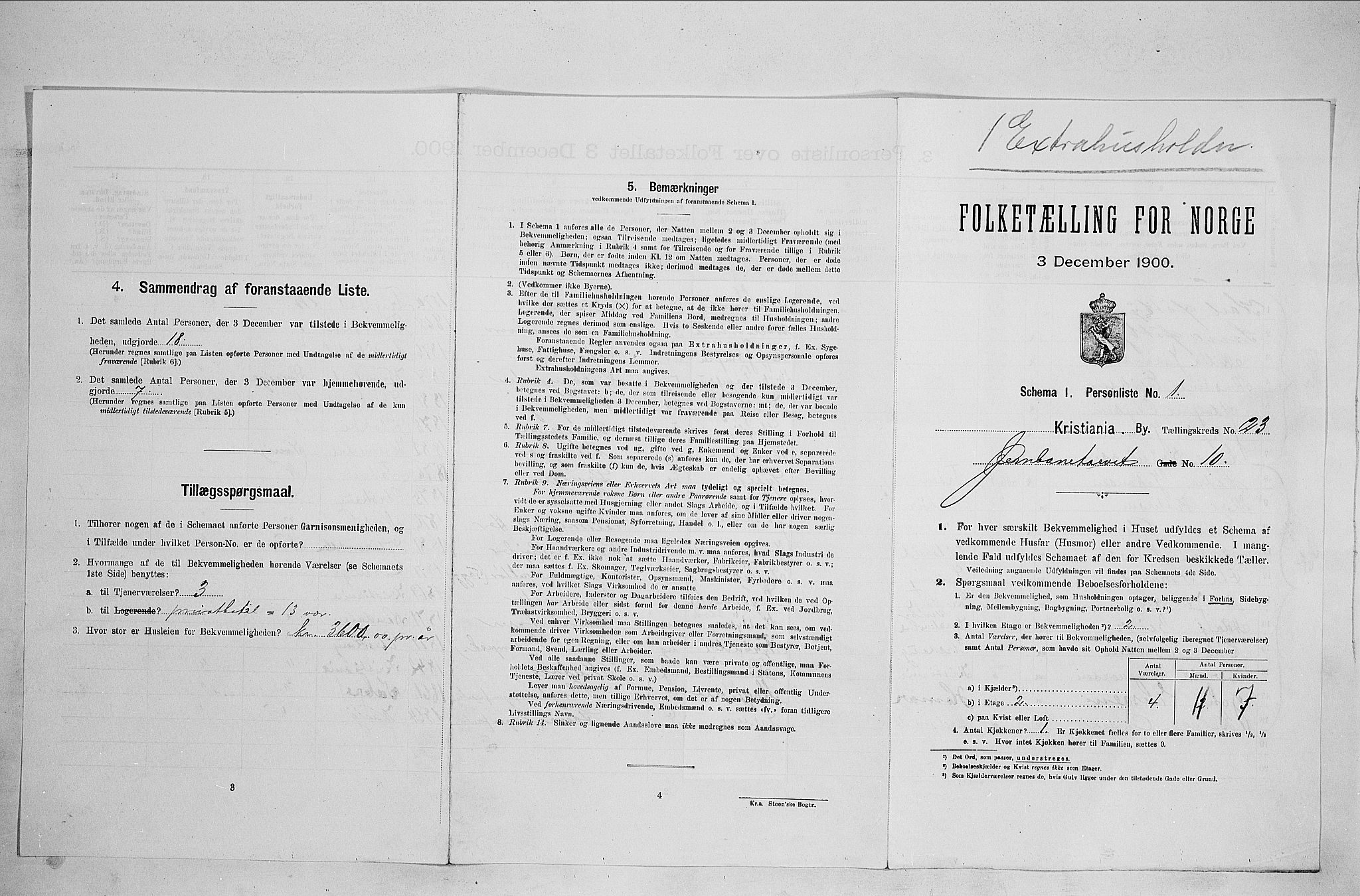 SAO, Folketelling 1900 for 0301 Kristiania kjøpstad, 1900, s. 43851