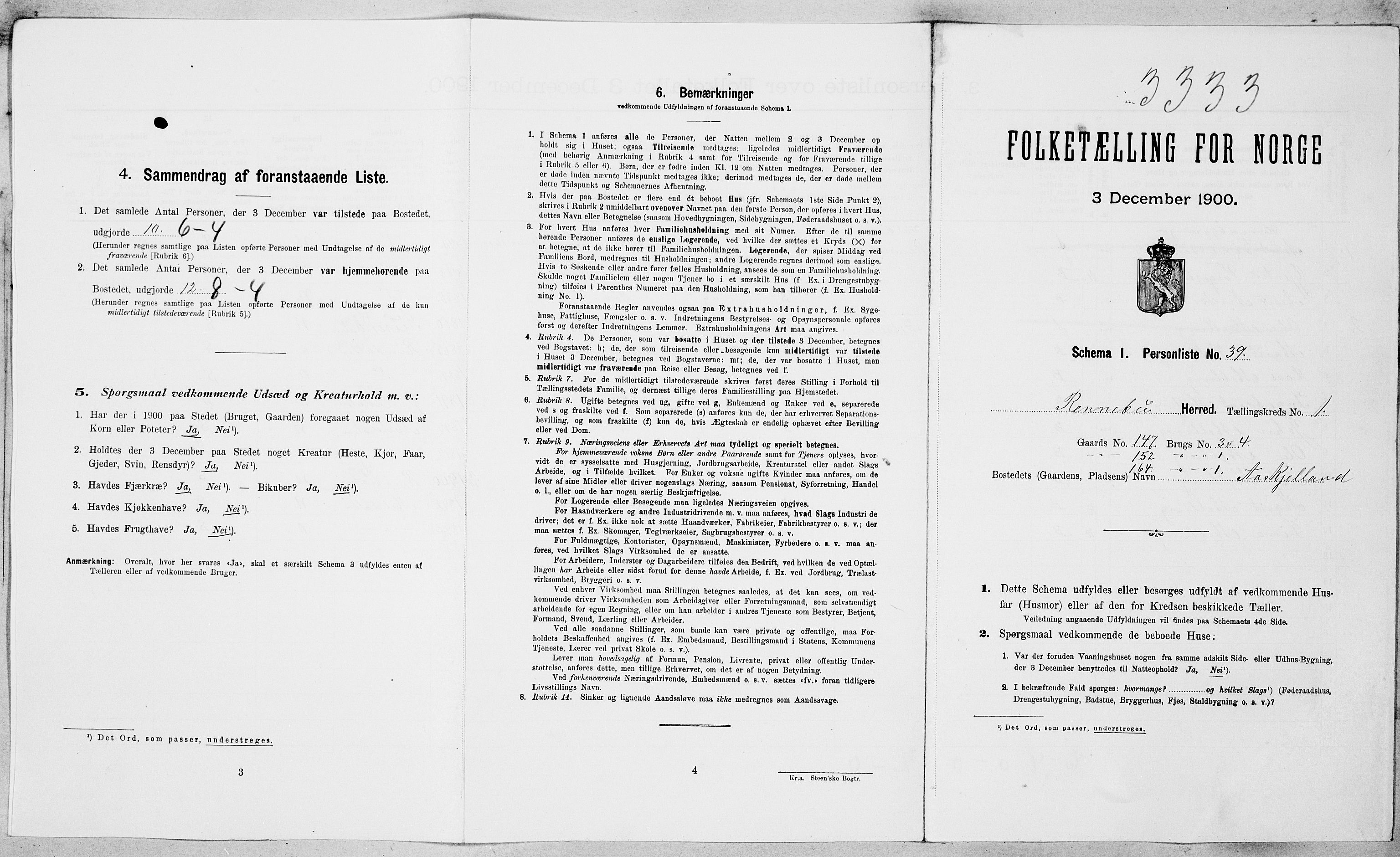 SAT, Folketelling 1900 for 1635 Rennebu herred, 1900, s. 130