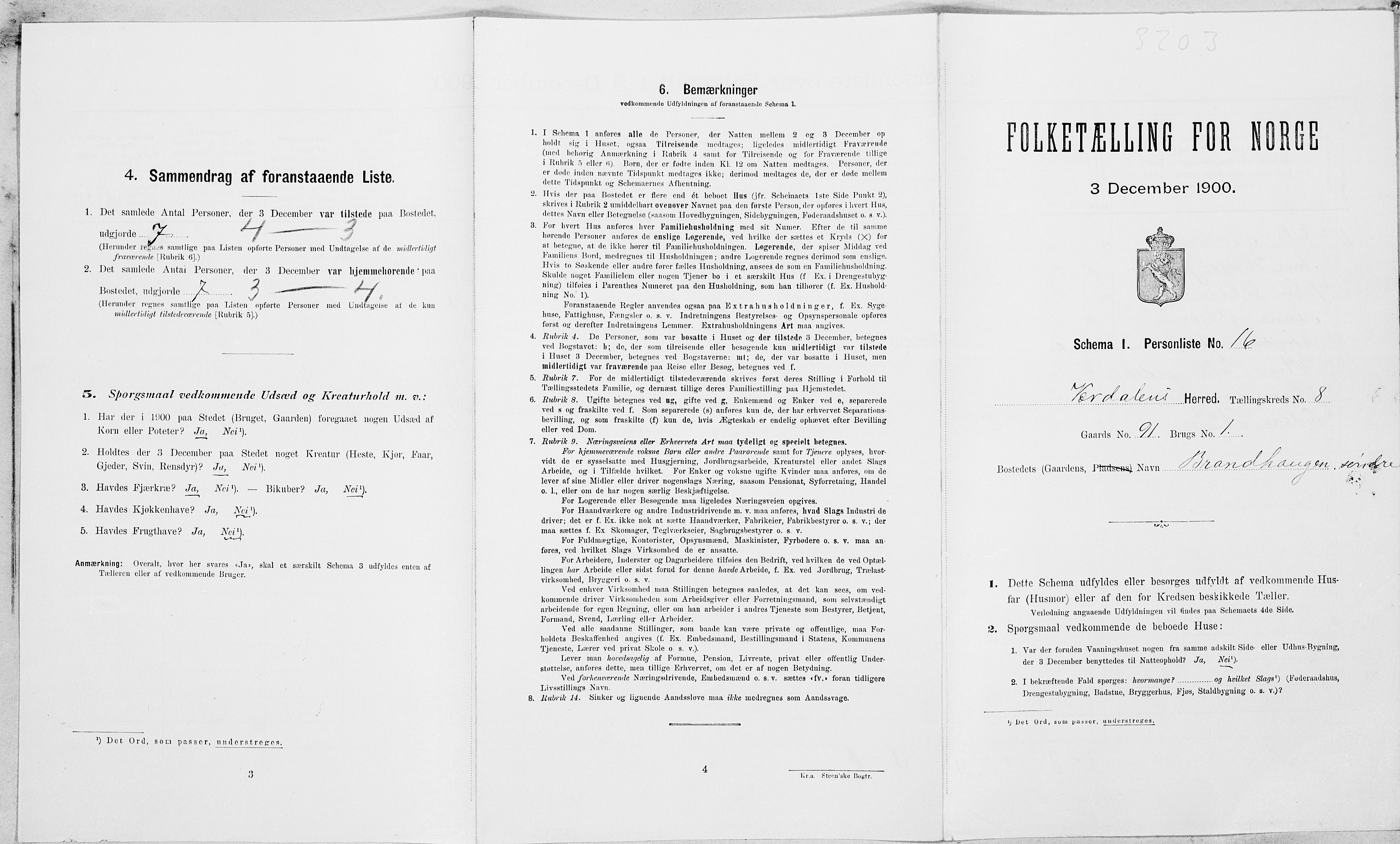 SAT, Folketelling 1900 for 1721 Verdal herred, 1900, s. 1163