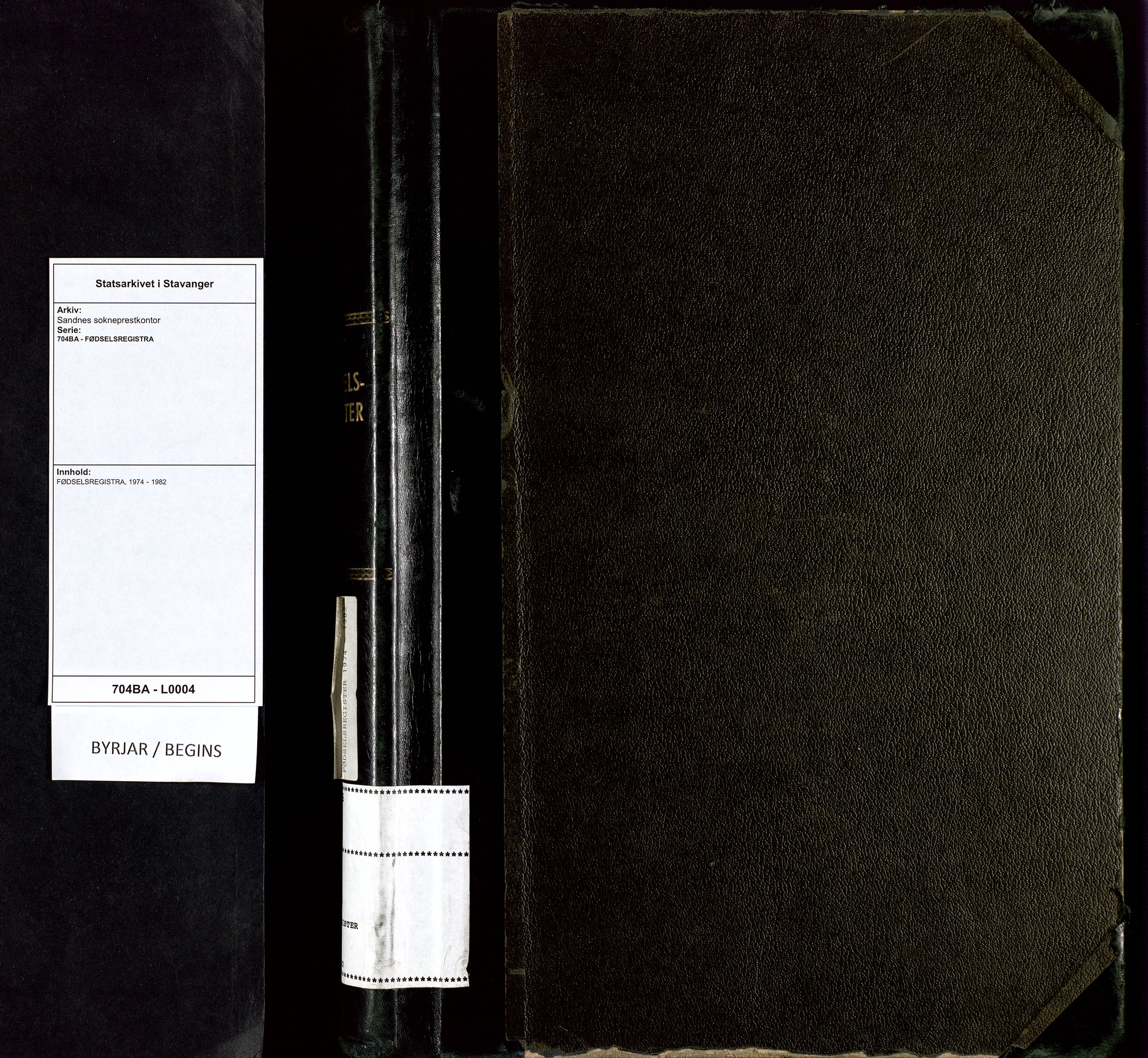 Sandnes sokneprestkontor, SAST/A-101800/704BA/L0004: Fødselsregister nr. 4, 1974-1982