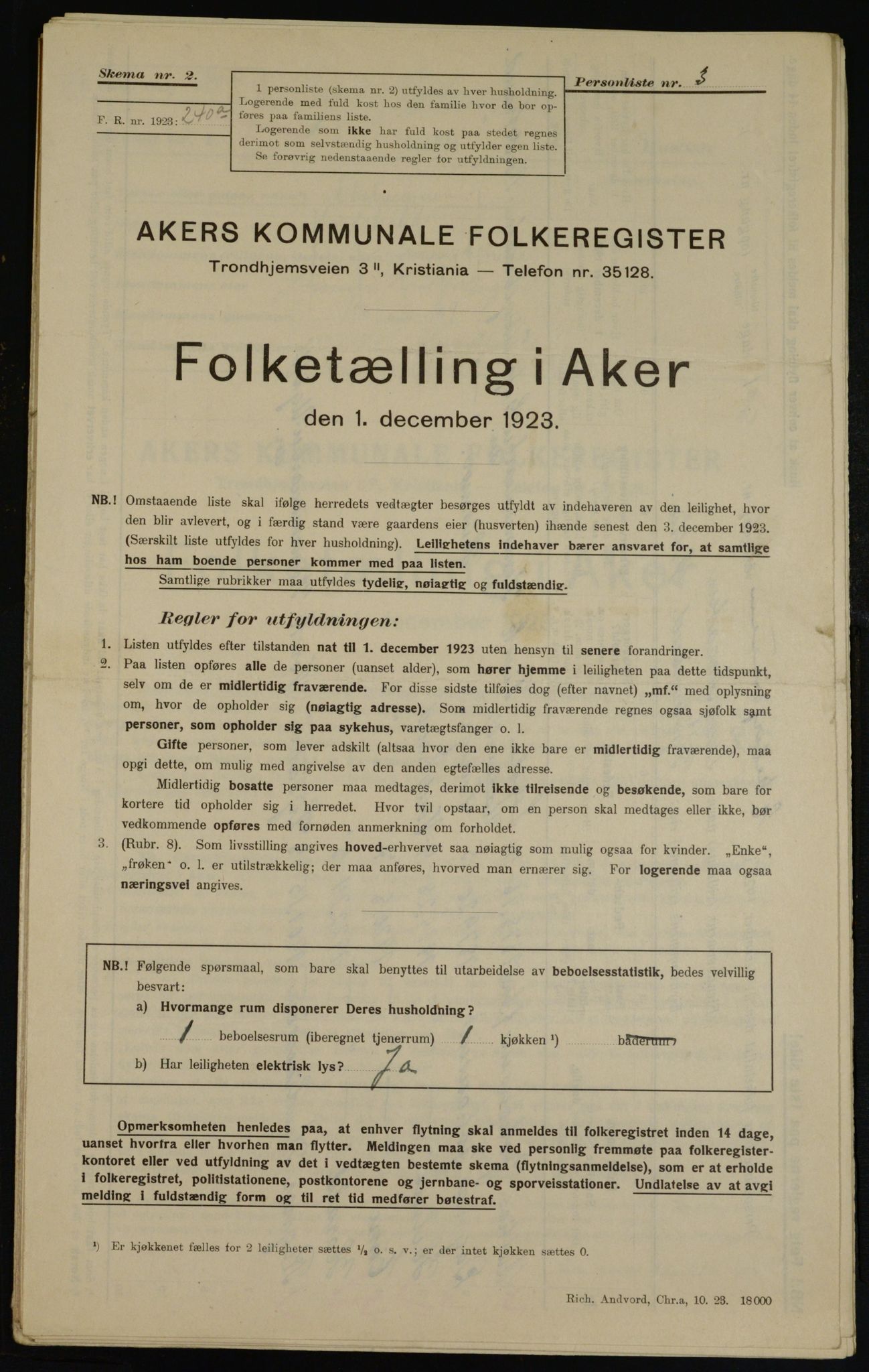 , Kommunal folketelling 1.12.1923 for Aker, 1923, s. 38074