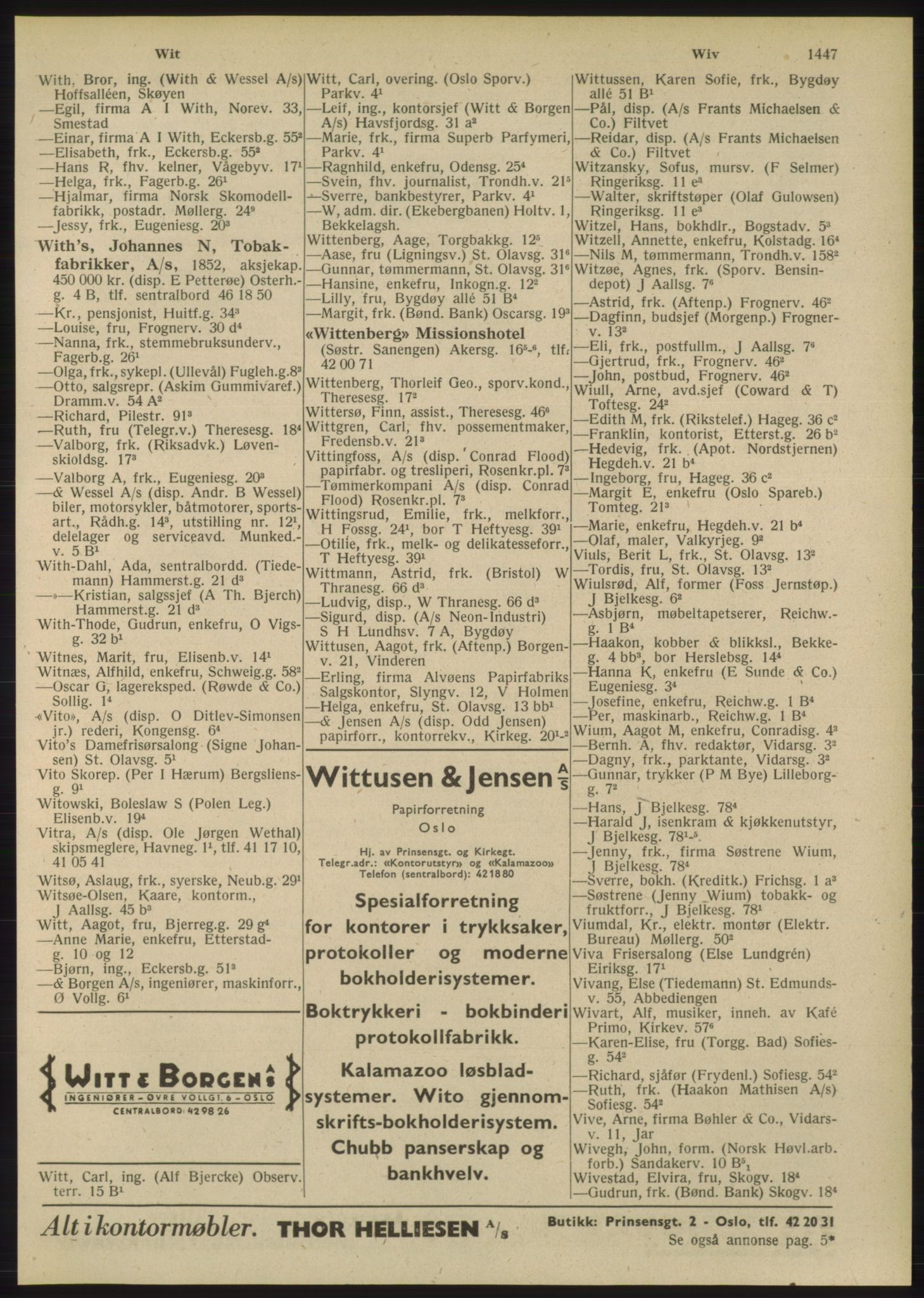 Kristiania/Oslo adressebok, PUBL/-, 1948, s. 1447
