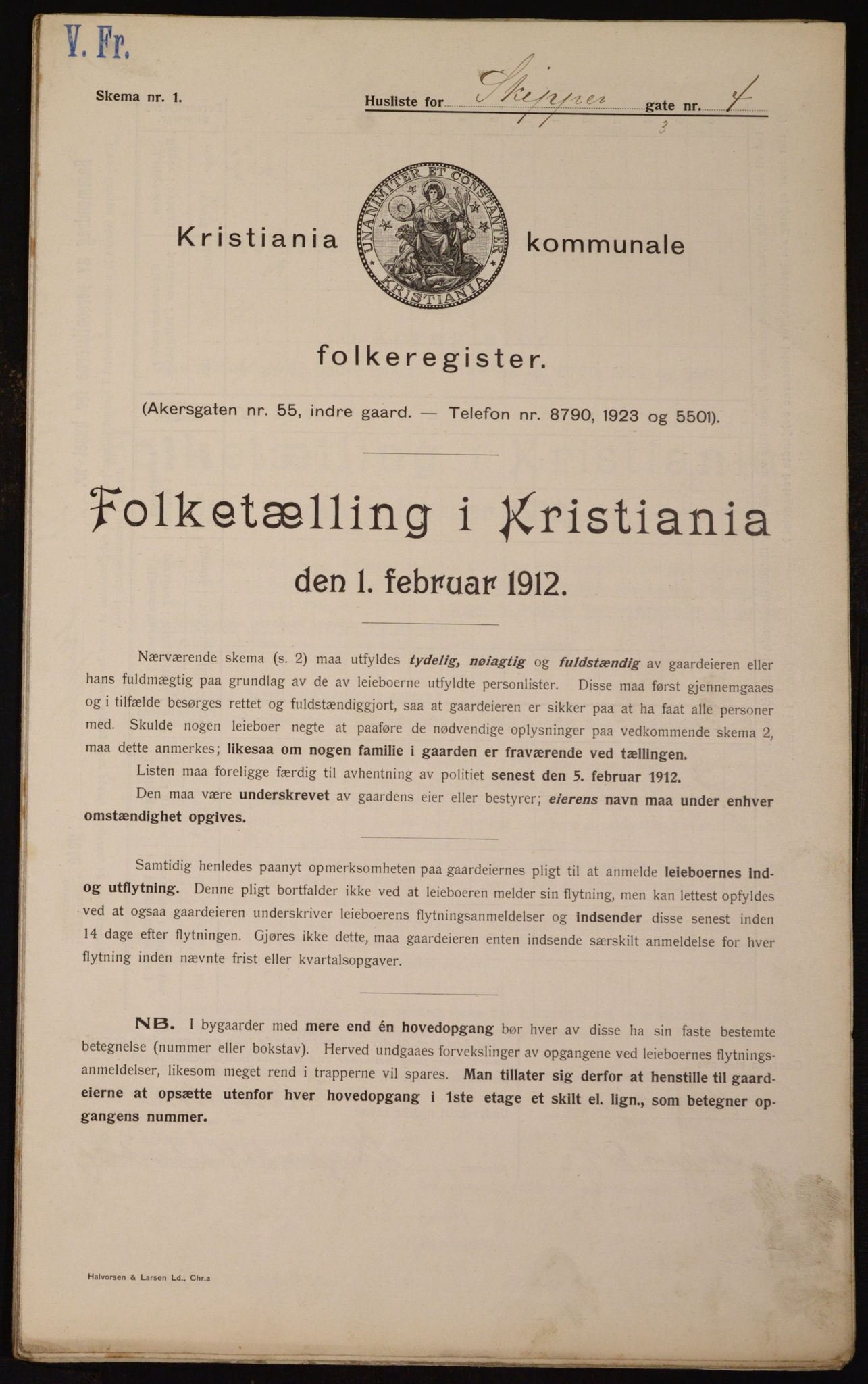 OBA, Kommunal folketelling 1.2.1912 for Kristiania, 1912, s. 95731