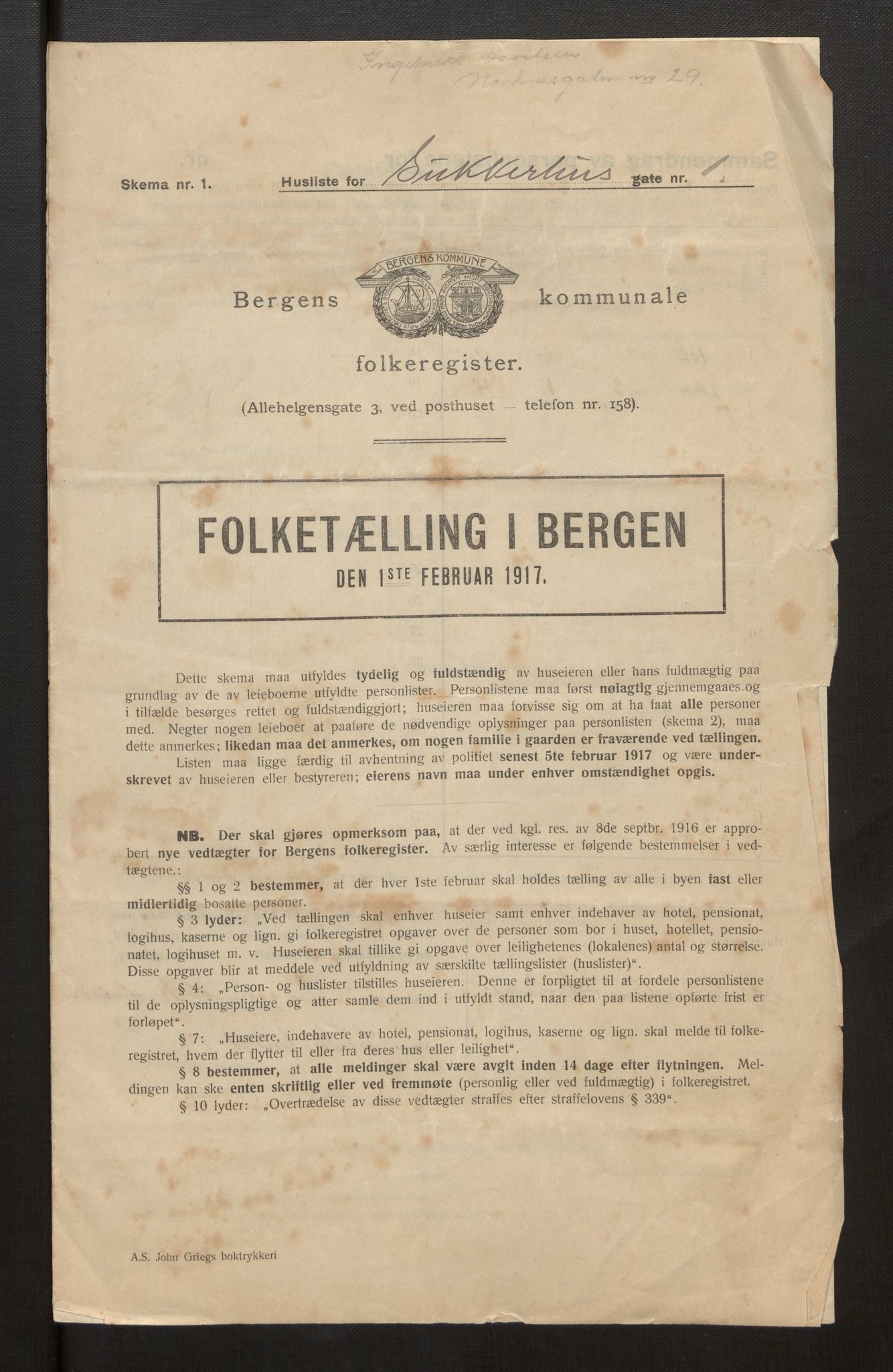 SAB, Kommunal folketelling 1917 for Bergen kjøpstad, 1917, s. 39627