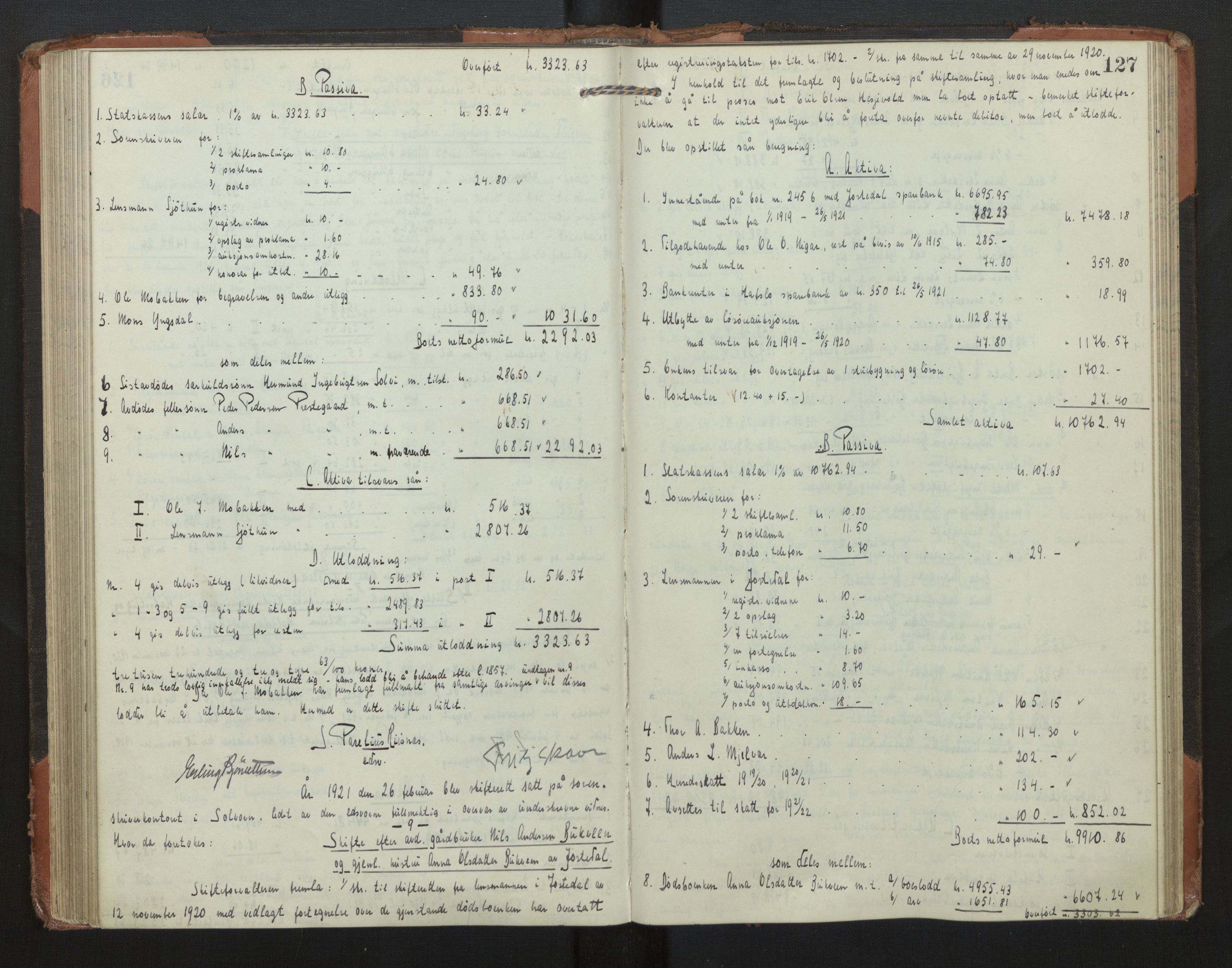 Indre Sogn tingrett, AV/SAB-A-3301/1/H/Hd/L0008: Skifteutlodningsprotokoll 8, 1912-1923, s. 126b-127a