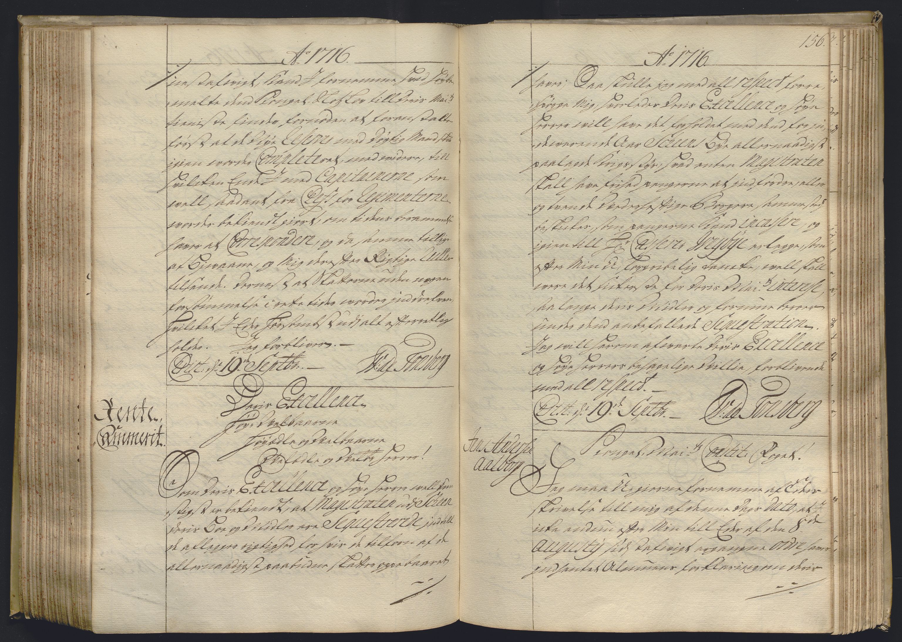 Kristiania stiftamt, AV/SAO-A-10386/B/Ba/L0004: Kopibok, 1715-1717, s. 155b-156a