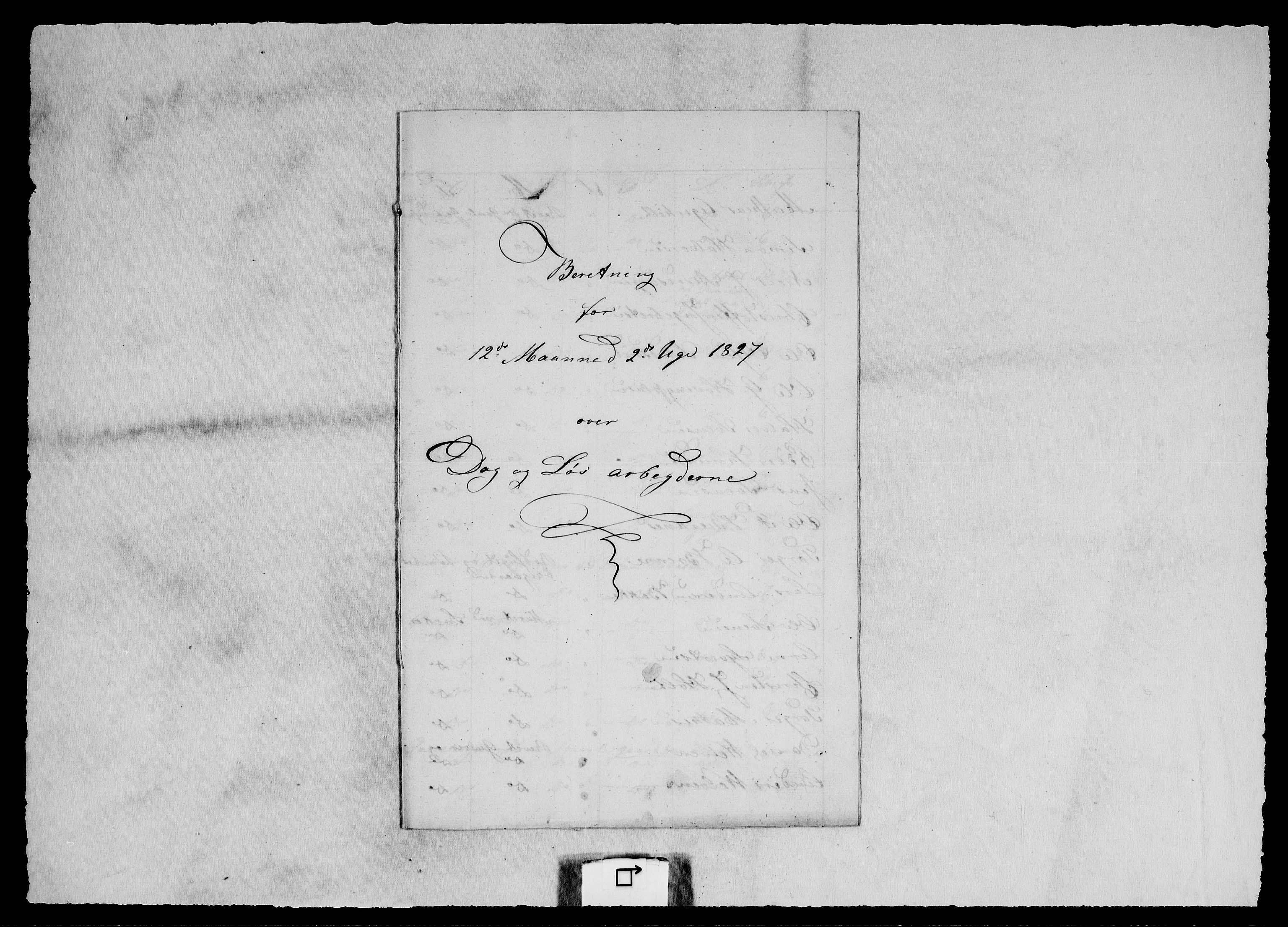 Modums Blaafarveværk, AV/RA-PA-0157/G/Ge/L0364/0001: -- / Beretning over dag- og løsarbeidere, 1827-1839, s. 2