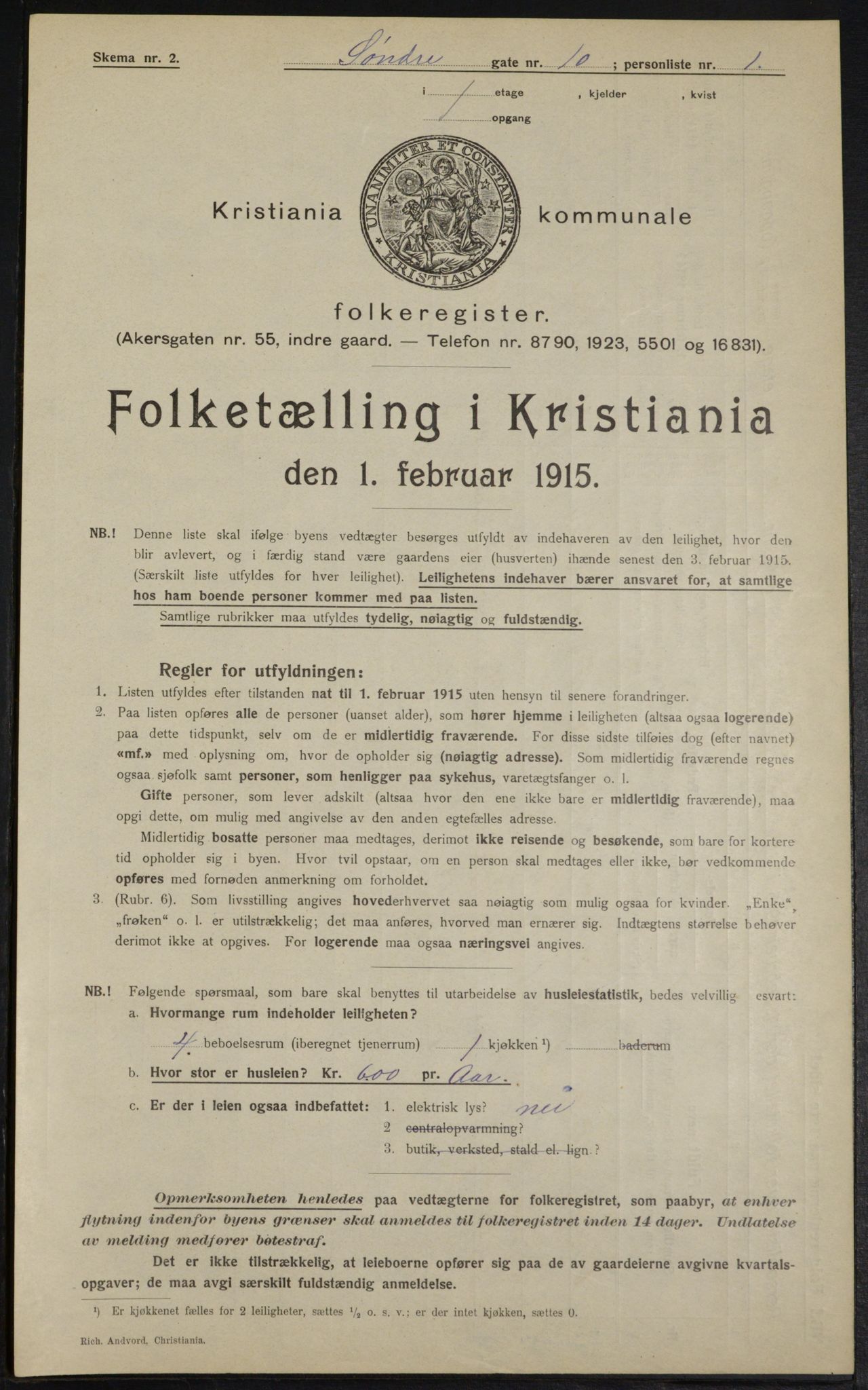 OBA, Kommunal folketelling 1.2.1915 for Kristiania, 1915, s. 106676