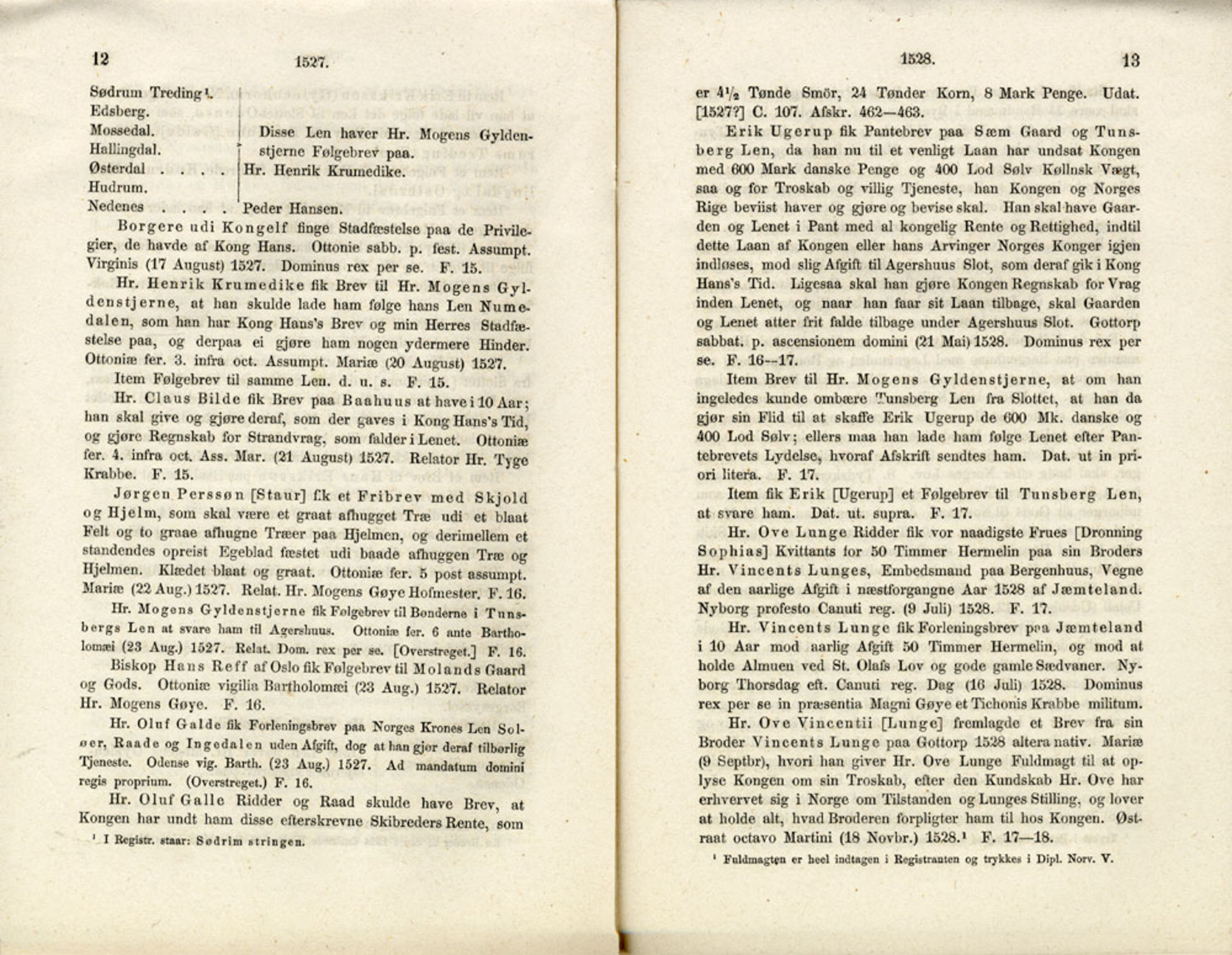 Publikasjoner utgitt av Det Norske Historiske Kildeskriftfond, PUBL/-/-/-: Norske Rigs-Registranter, bind 1, 1523-1571, s. 12-13