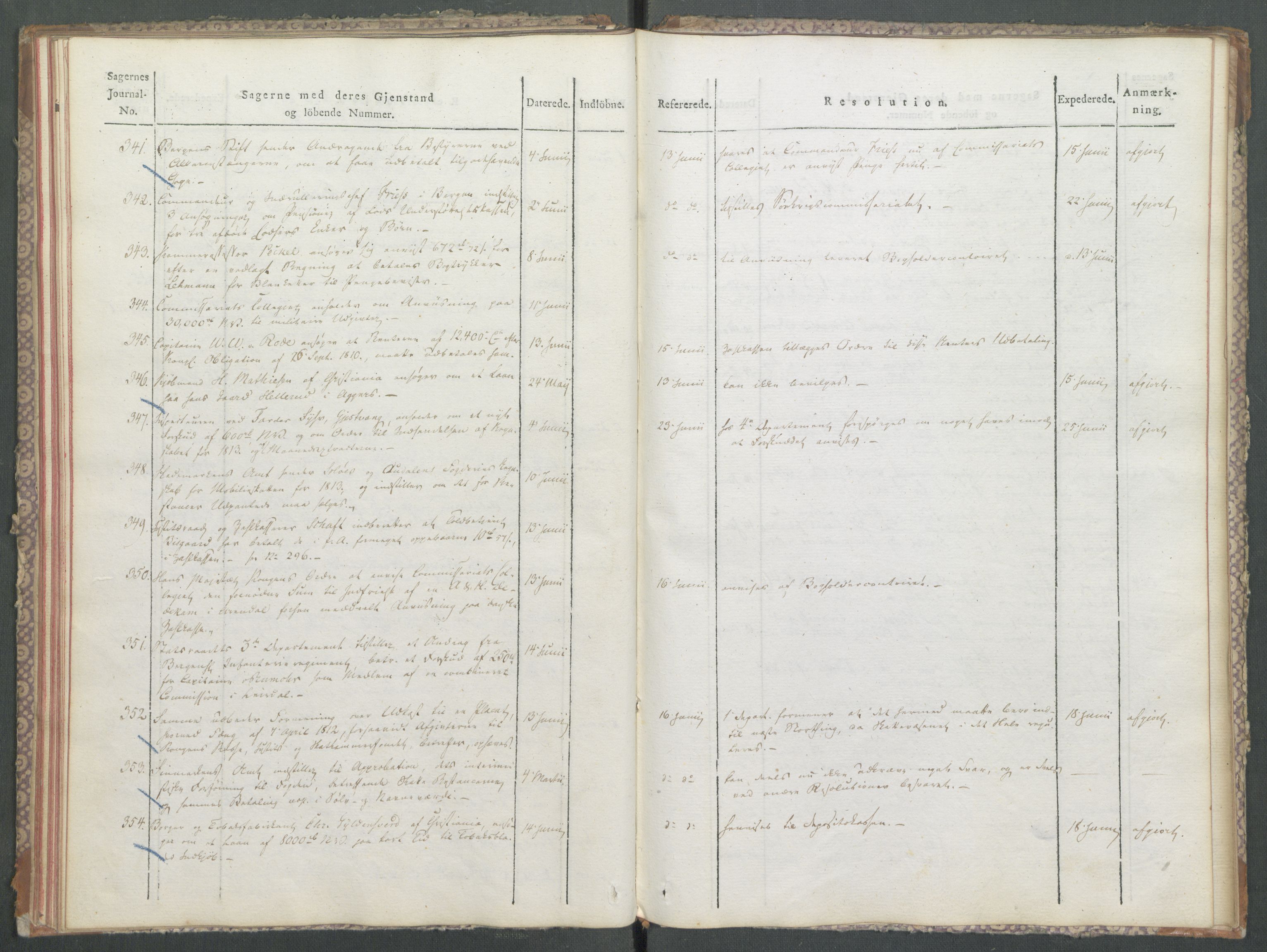 Departementene i 1814, AV/RA-S-3899/Fa/L0006: 1. byrå - Journal A 1-543, 1814, s. 36