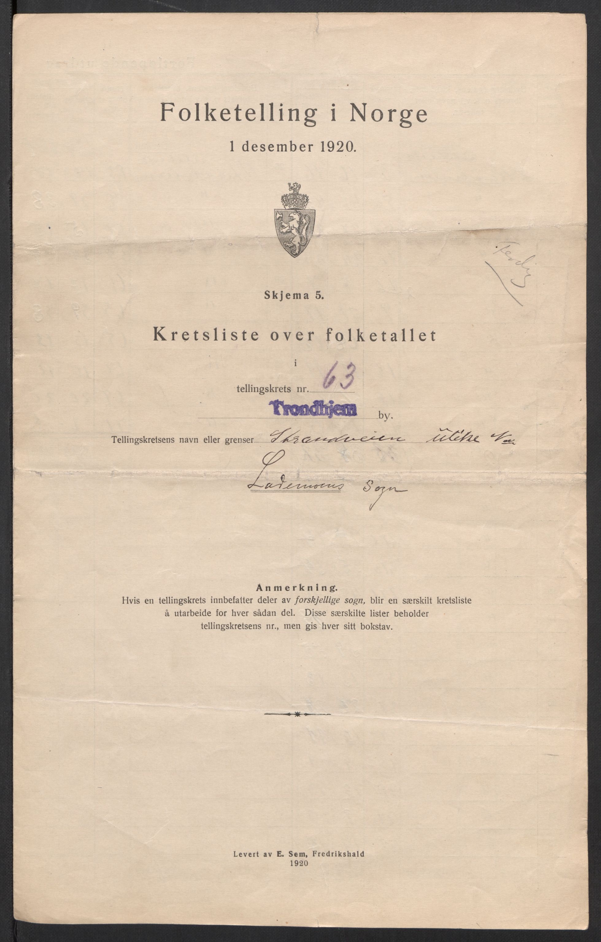 SAT, Folketelling 1920 for 1601 Trondheim kjøpstad, 1920, s. 203
