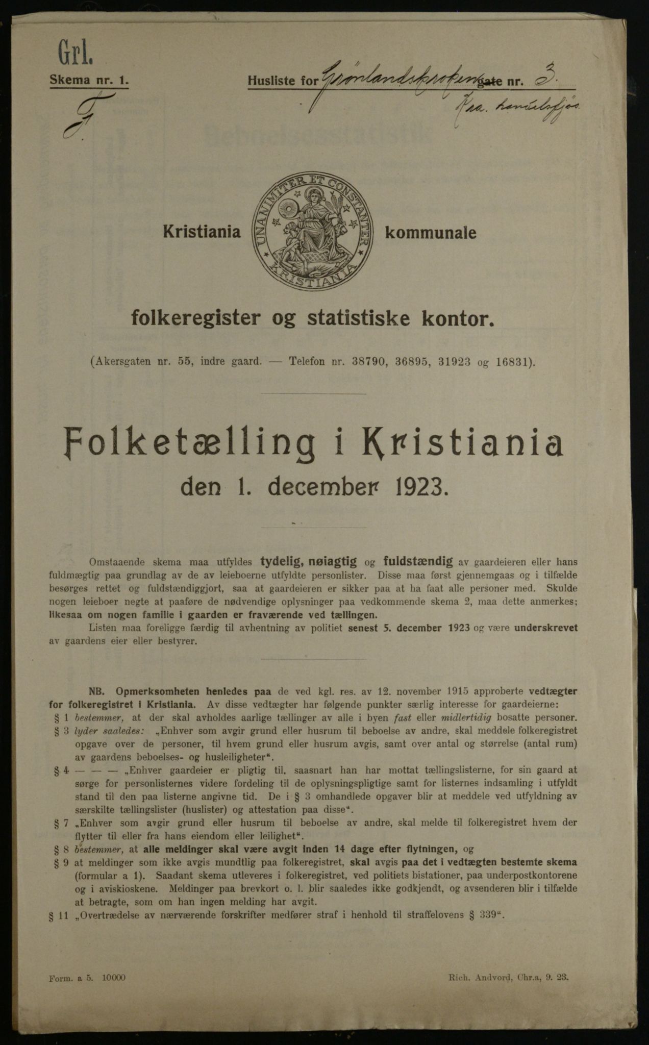 OBA, Kommunal folketelling 1.12.1923 for Kristiania, 1923, s. 35359