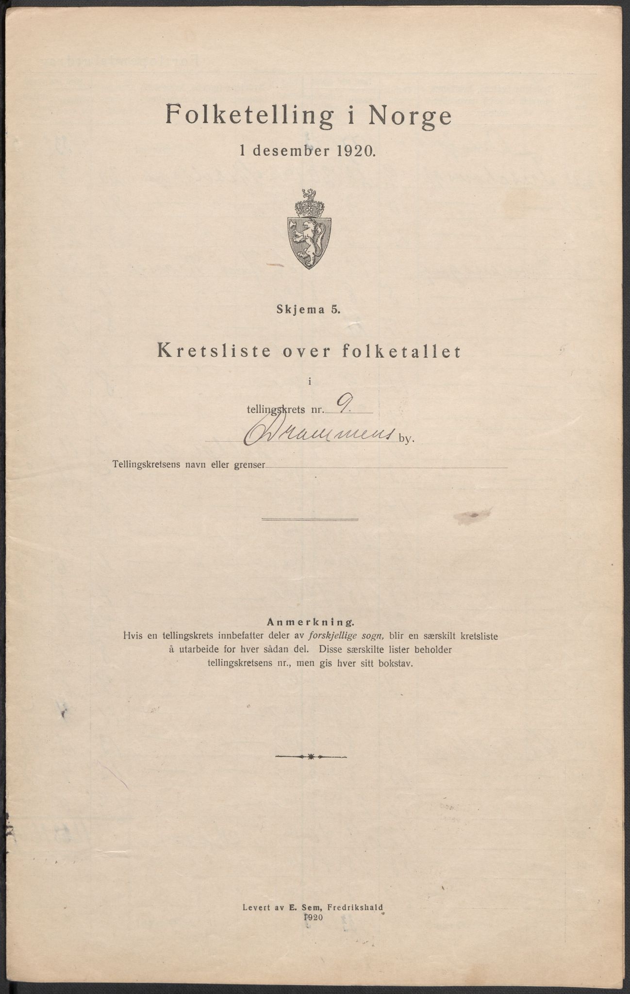 SAKO, Folketelling 1920 for 0602 Drammen kjøpstad, 1920, s. 76