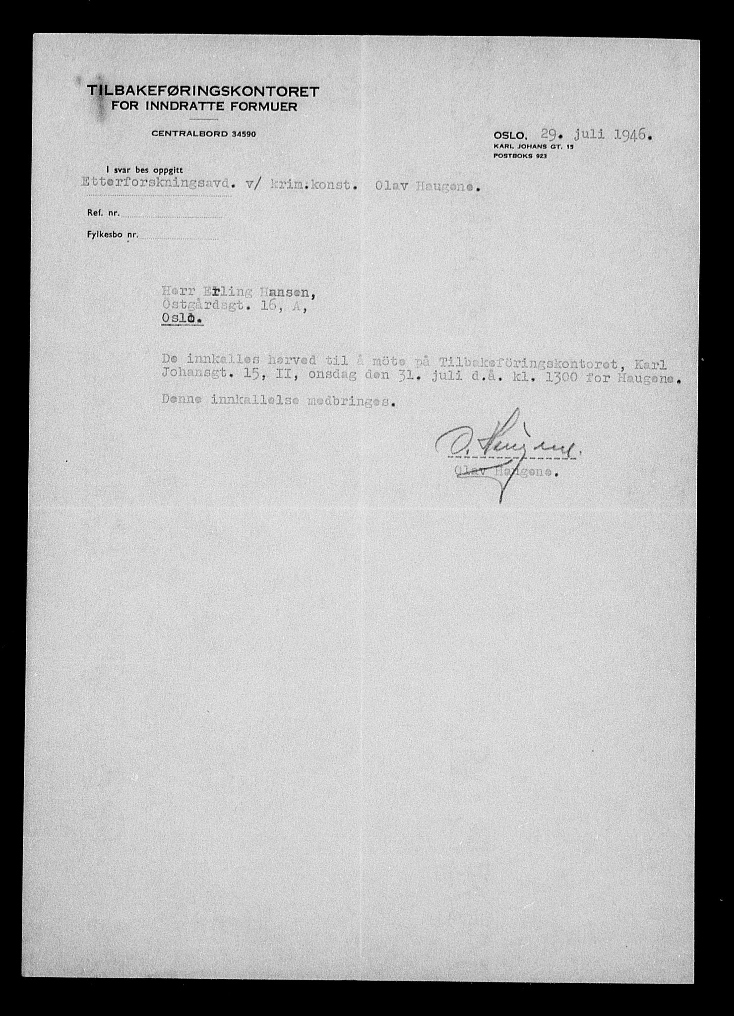 Justisdepartementet, Tilbakeføringskontoret for inndratte formuer, AV/RA-S-1564/H/Hc/Hcc/L0952: --, 1945-1947, s. 58