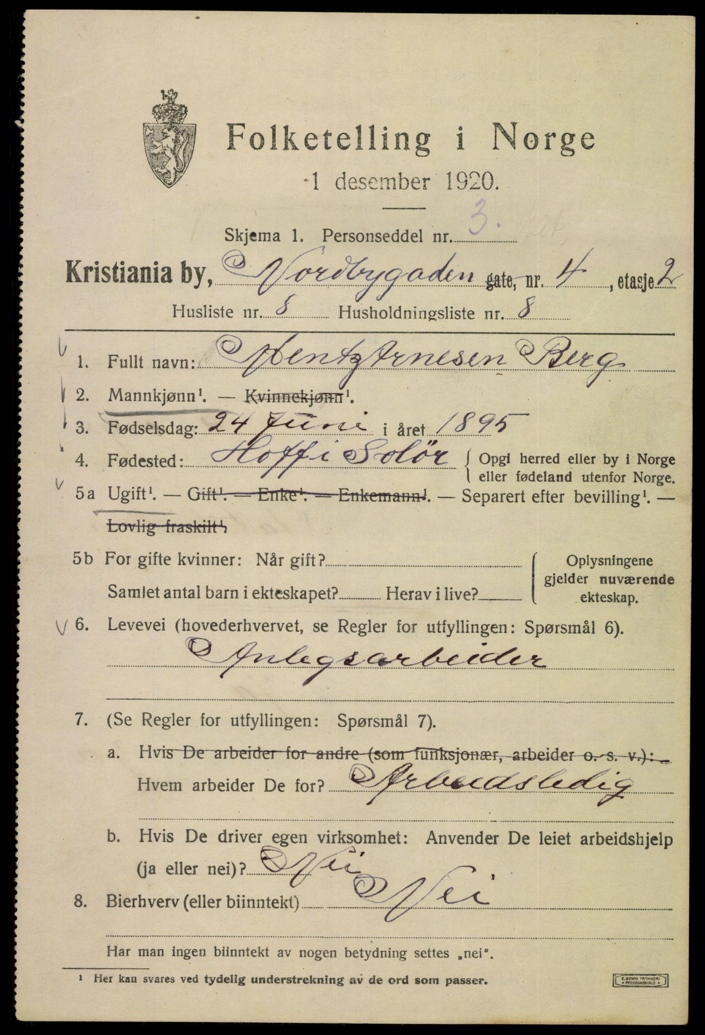 SAO, Folketelling 1920 for 0301 Kristiania kjøpstad, 1920, s. 418691
