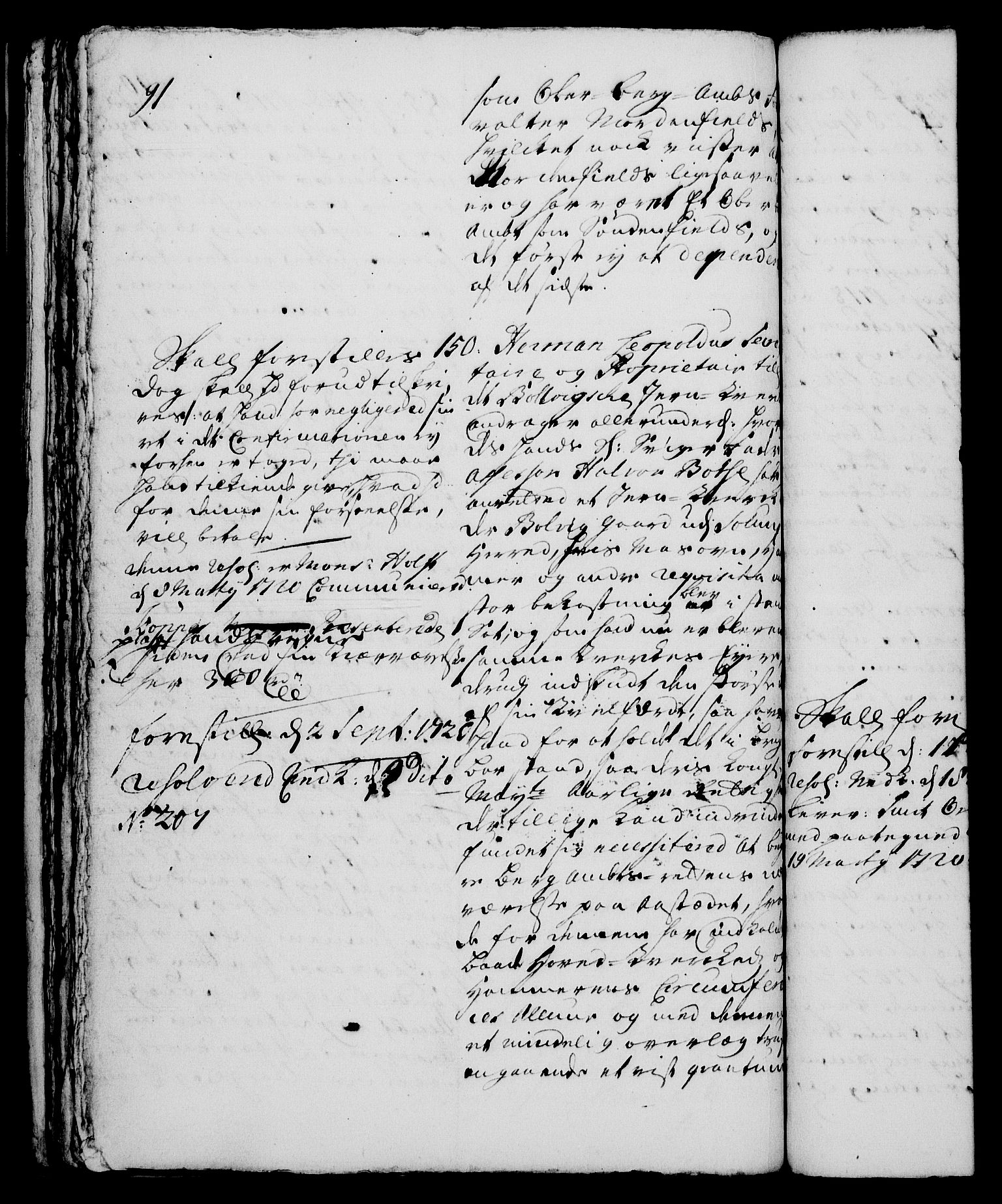 Rentekammeret, Kammerkanselliet, RA/EA-3111/G/Gh/Gha/L0001: Norsk ekstraktmemorialprotokoll, sak. 1-375 (merket RK 53.46), 1720, s. 91
