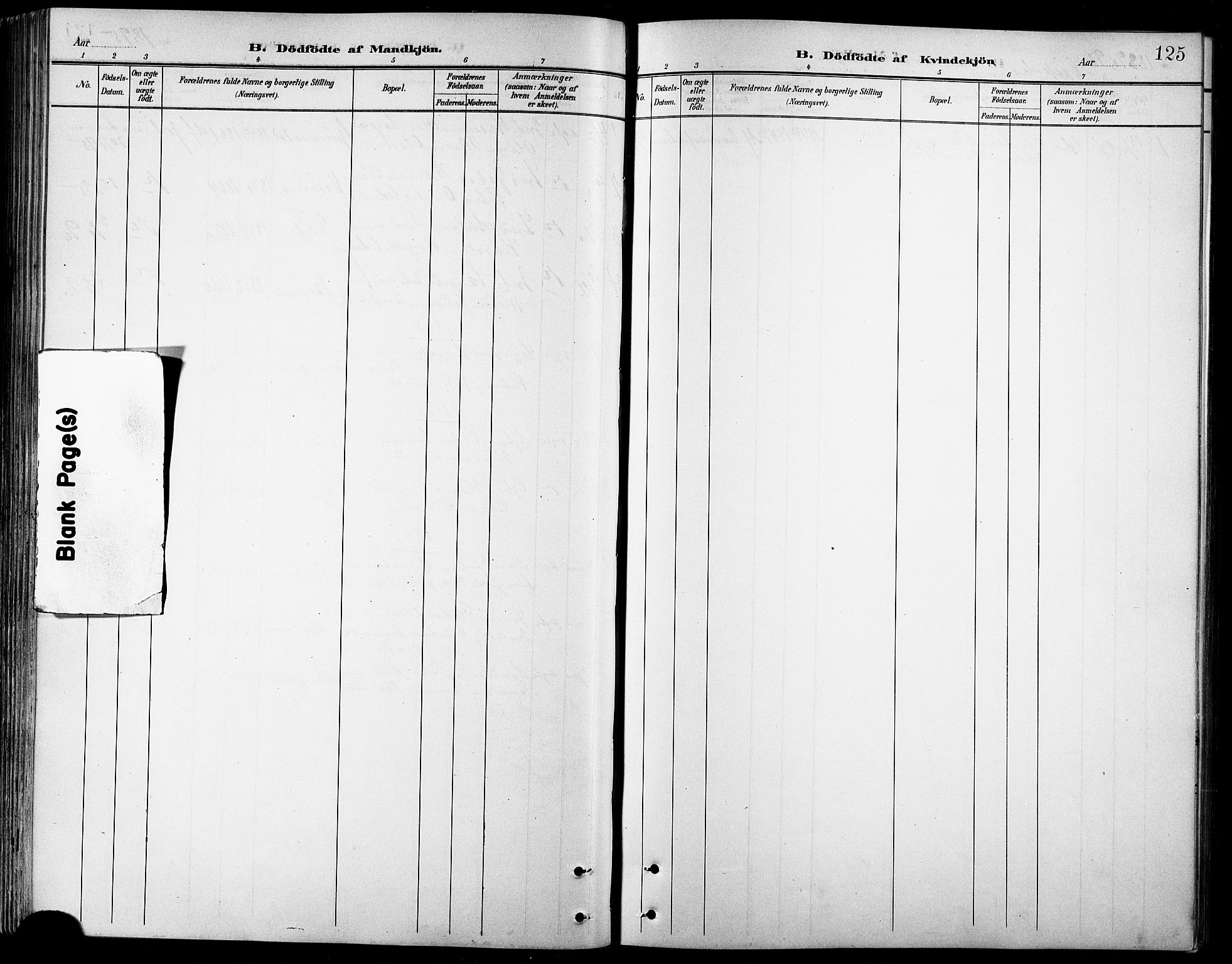 Kvæfjord sokneprestkontor, AV/SATØ-S-1323/G/Ga/Gab/L0005klokker: Klokkerbok nr. 5, 1886-1911, s. 125