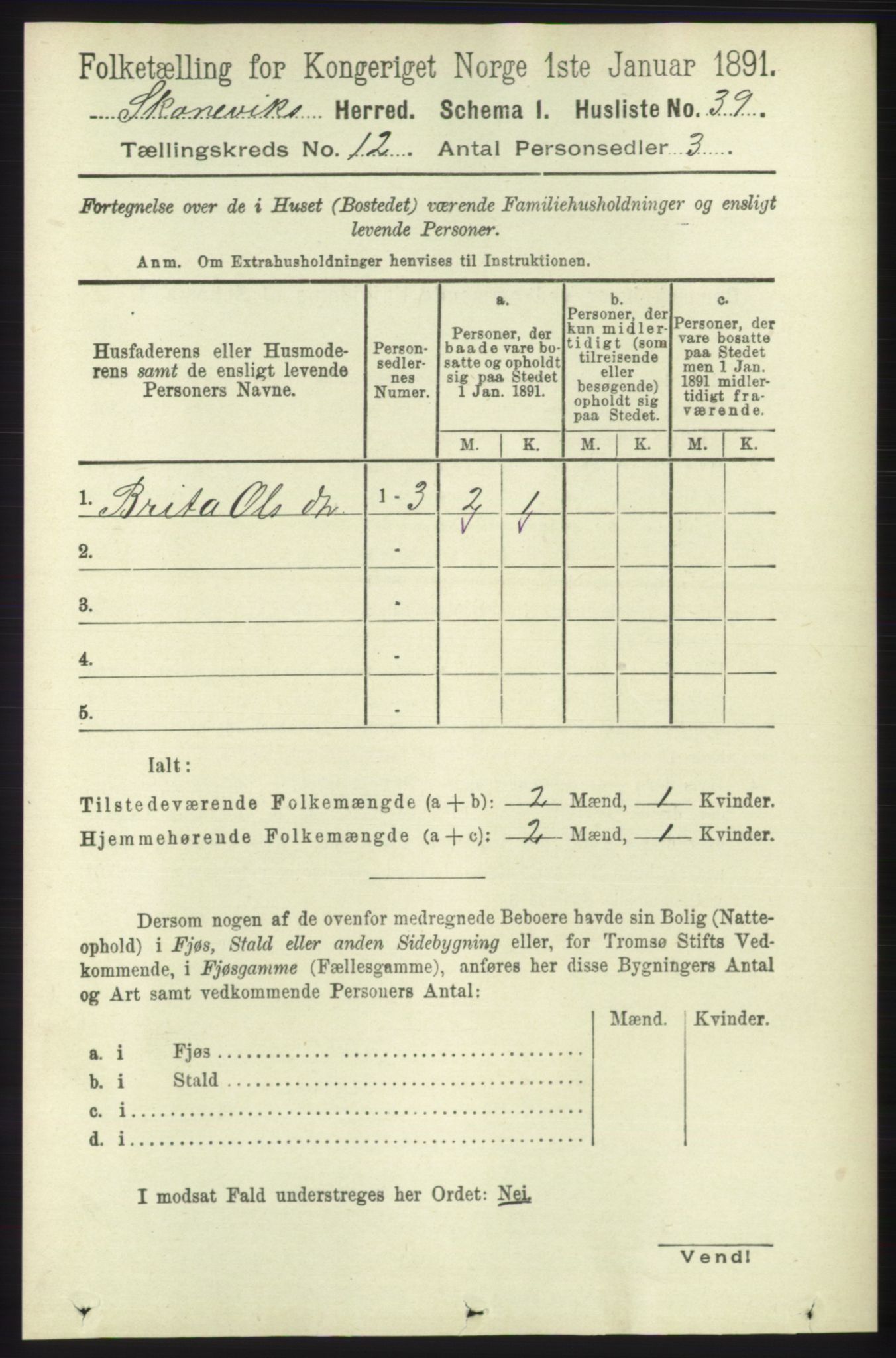 RA, Folketelling 1891 for 1212 Skånevik herred, 1891, s. 3748