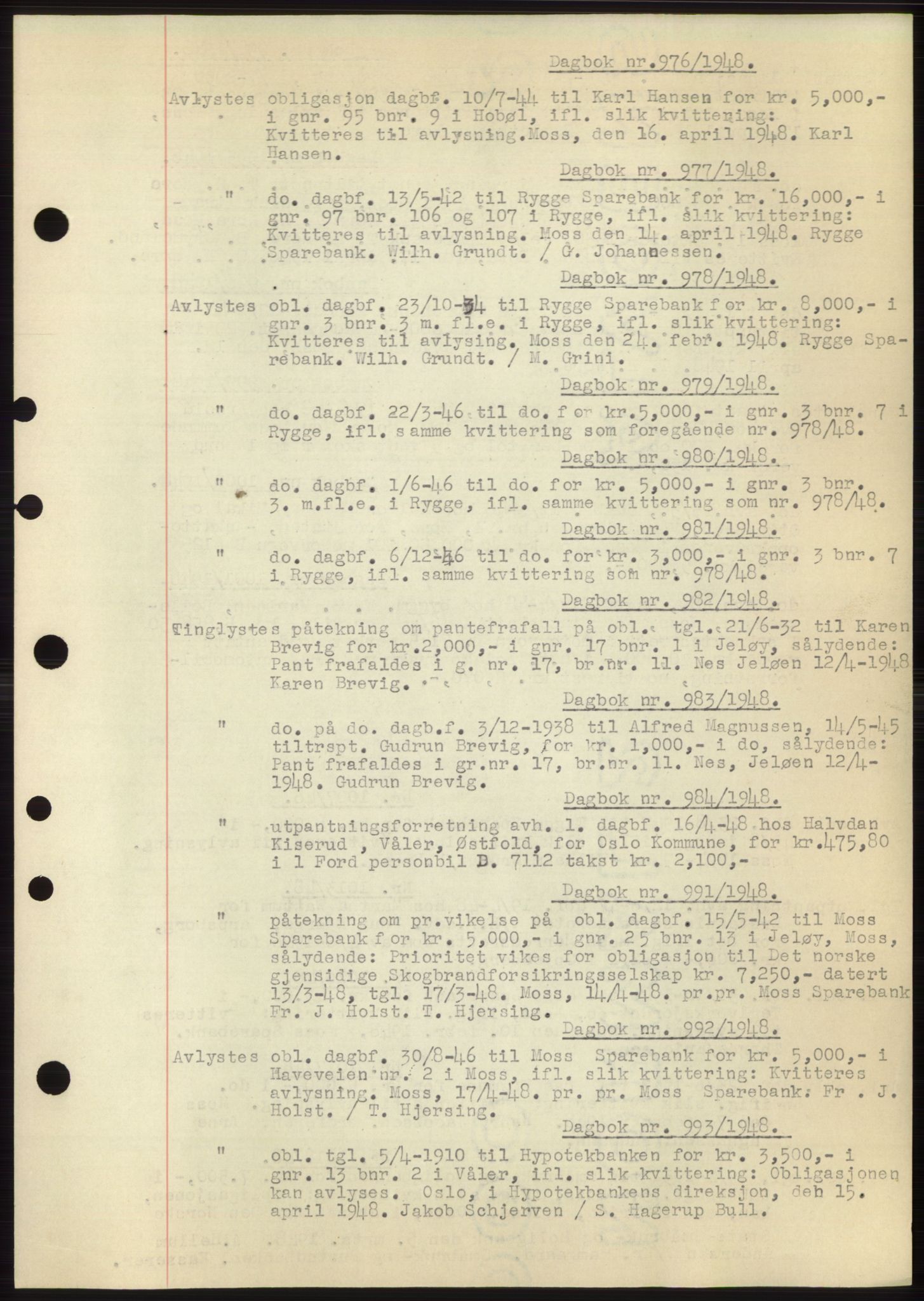 Moss sorenskriveri, SAO/A-10168: Pantebok nr. C10, 1938-1950, Dagboknr: 976/1948