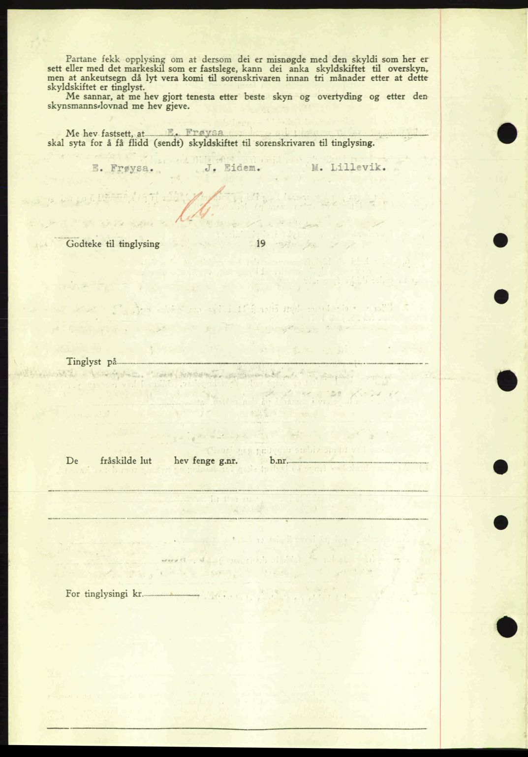 Nordre Sunnmøre sorenskriveri, AV/SAT-A-0006/1/2/2C/2Ca: Pantebok nr. A16, 1943-1943, Dagboknr: 1507/1943