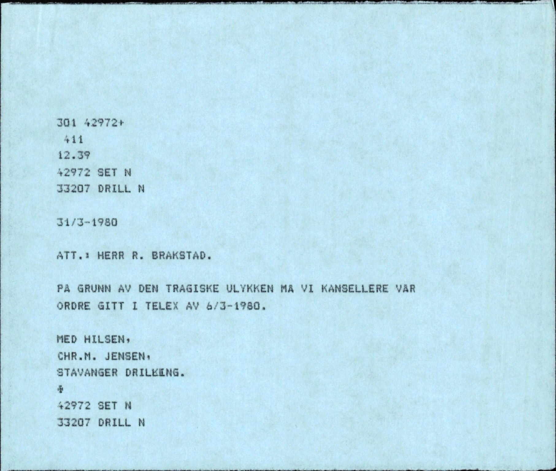 Pa 1503 - Stavanger Drilling AS, AV/SAST-A-101906/2/E/Eb/Eba/L0004: Sak og korrespondanse, 1976-1980