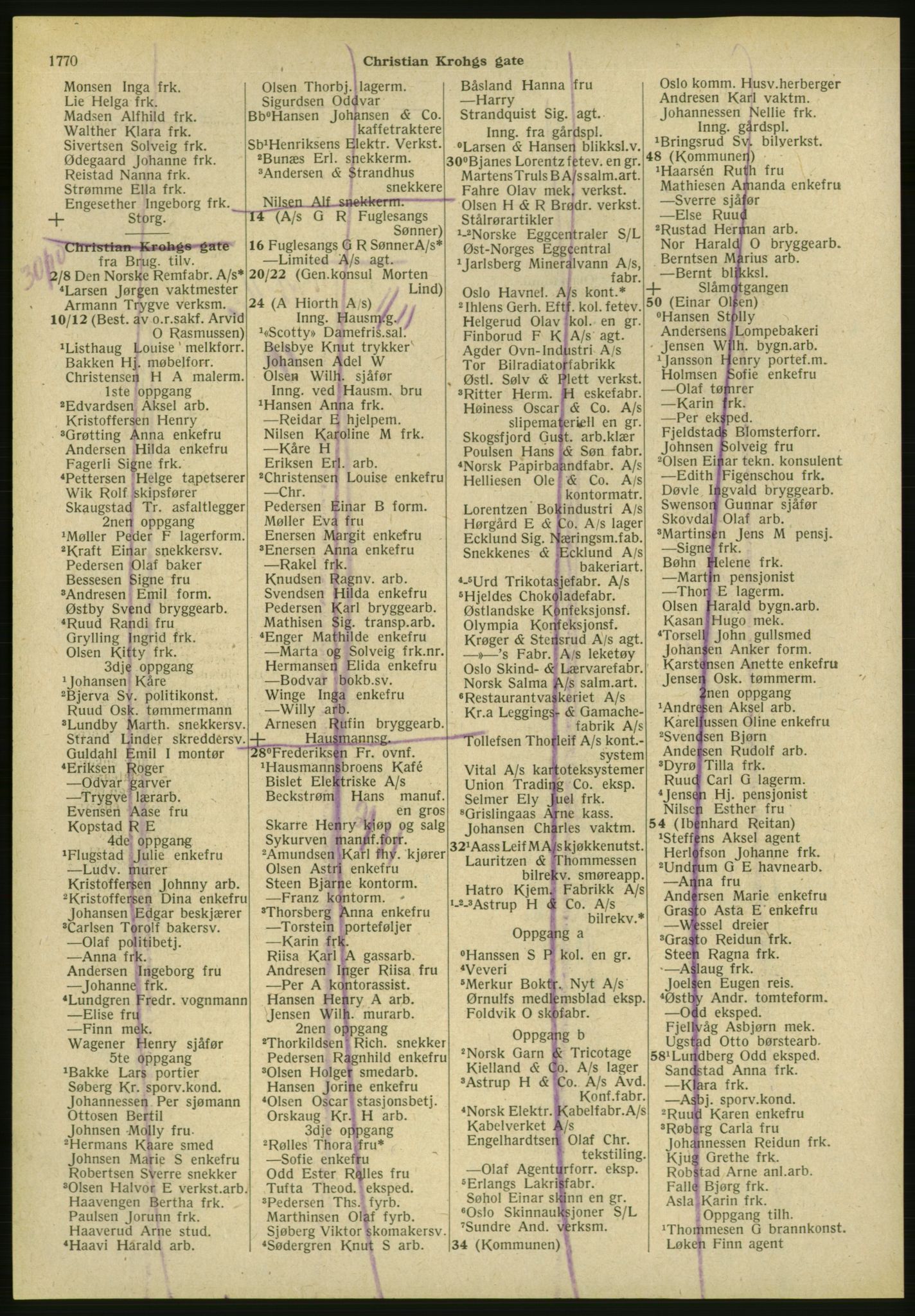 Kristiania/Oslo adressebok, PUBL/-, 1951, s. 1770