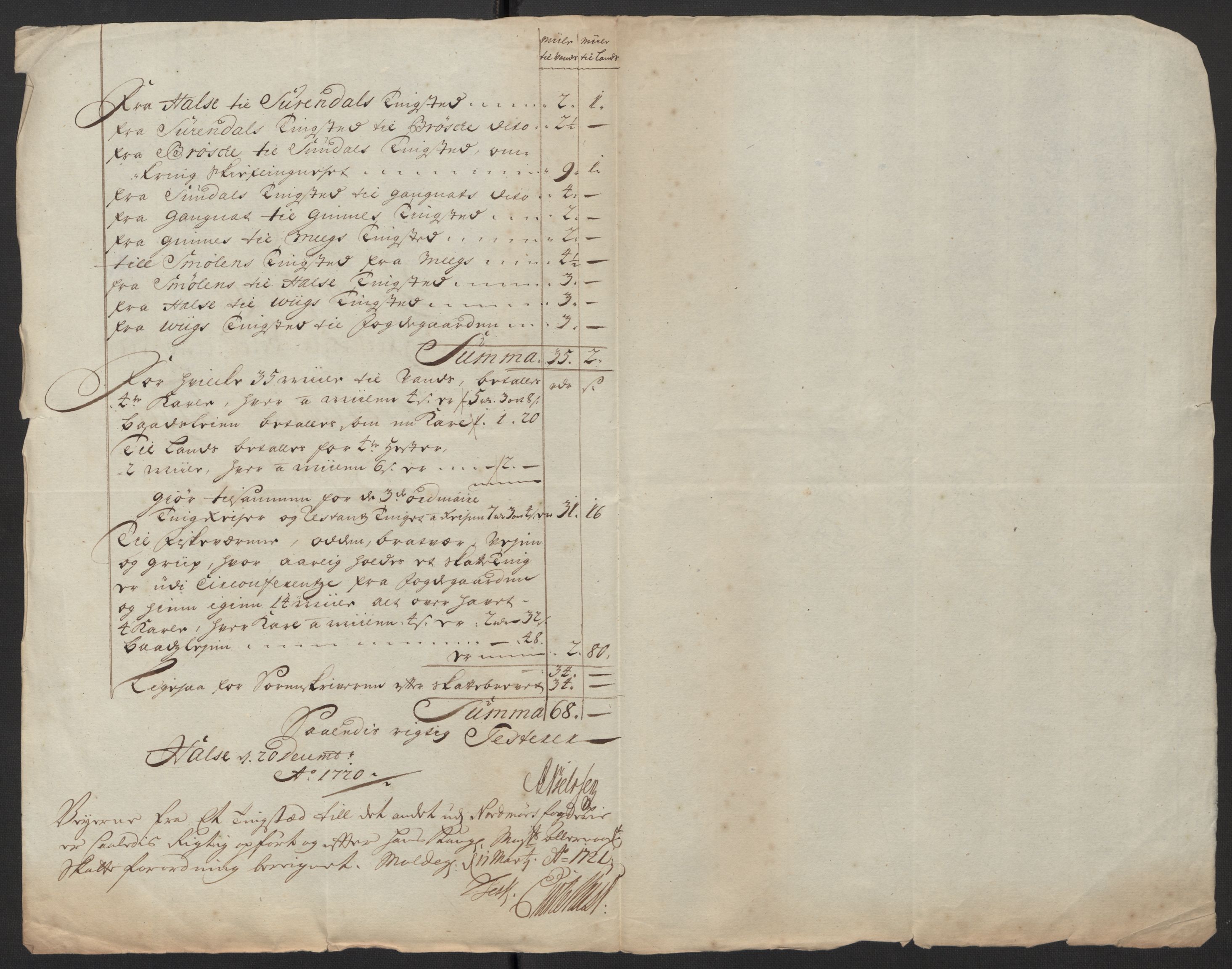 Rentekammeret inntil 1814, Reviderte regnskaper, Fogderegnskap, RA/EA-4092/R56/L3753: Fogderegnskap Nordmøre, 1720, s. 717