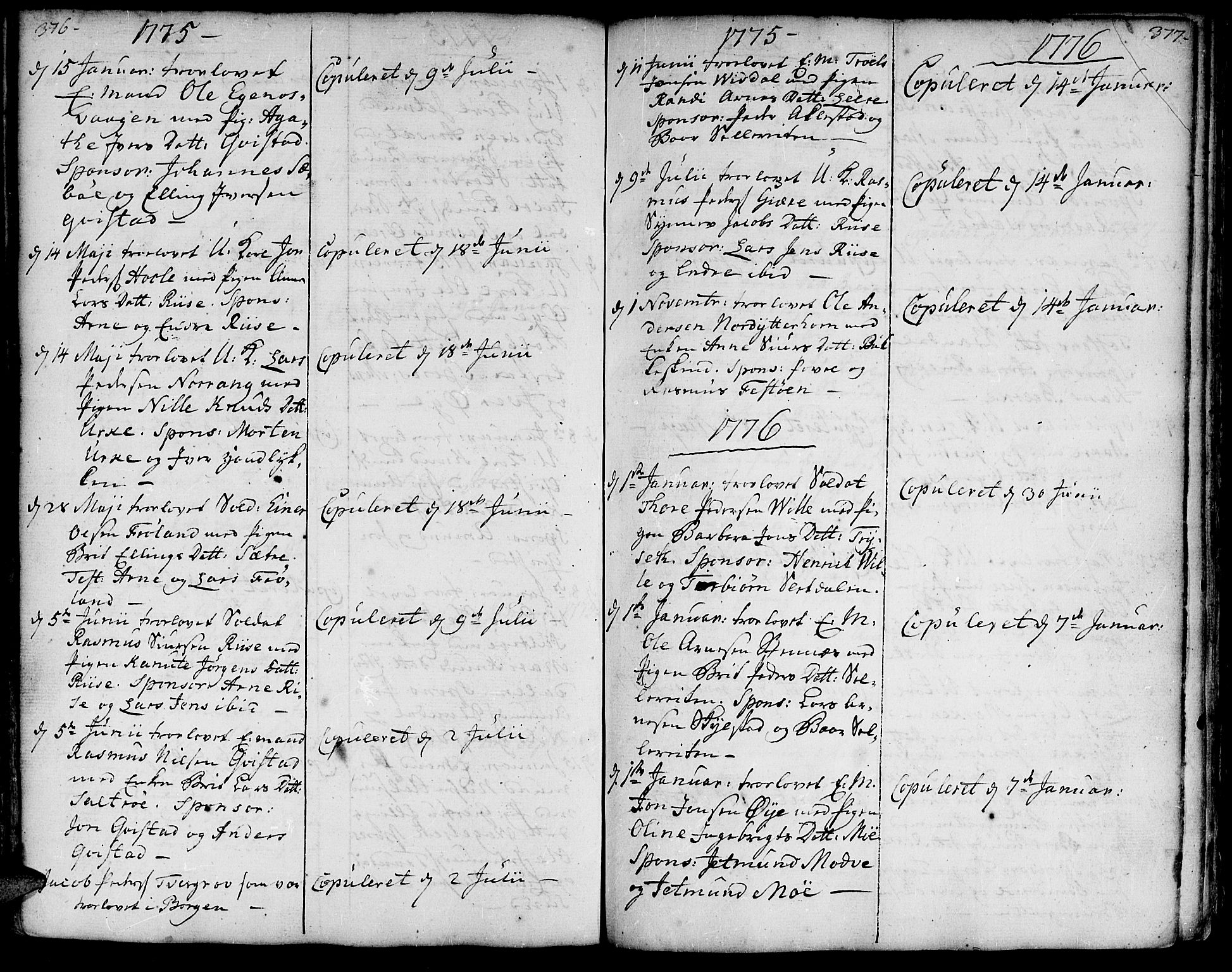 Ministerialprotokoller, klokkerbøker og fødselsregistre - Møre og Romsdal, AV/SAT-A-1454/515/L0206: Ministerialbok nr. 515A02, 1765-1818, s. 376-377