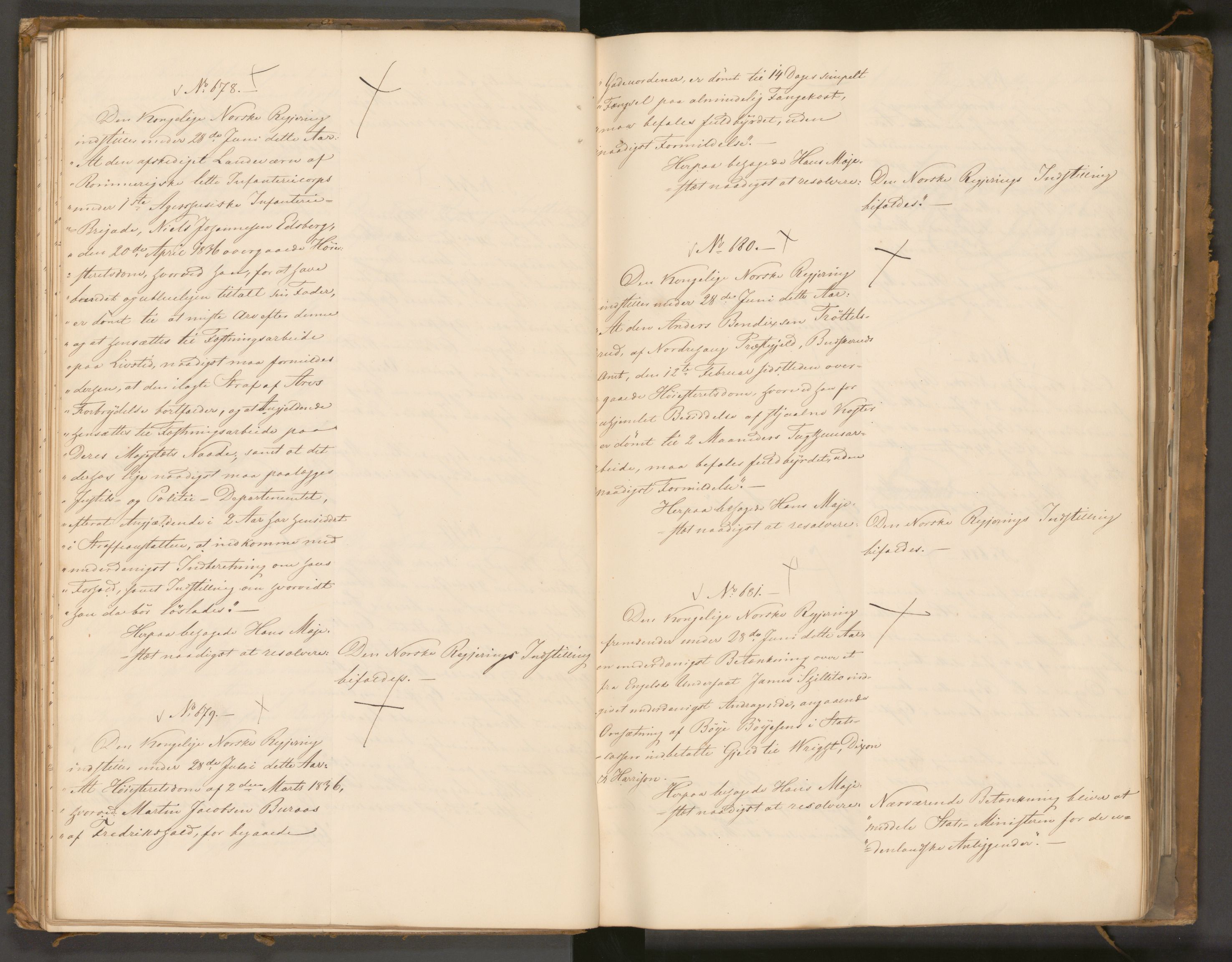 Statsrådssekretariatet, AV/RA-S-1001/A/Ab/L0043: Kgl. res. nr. 632-1192, 2. halvår, 1836