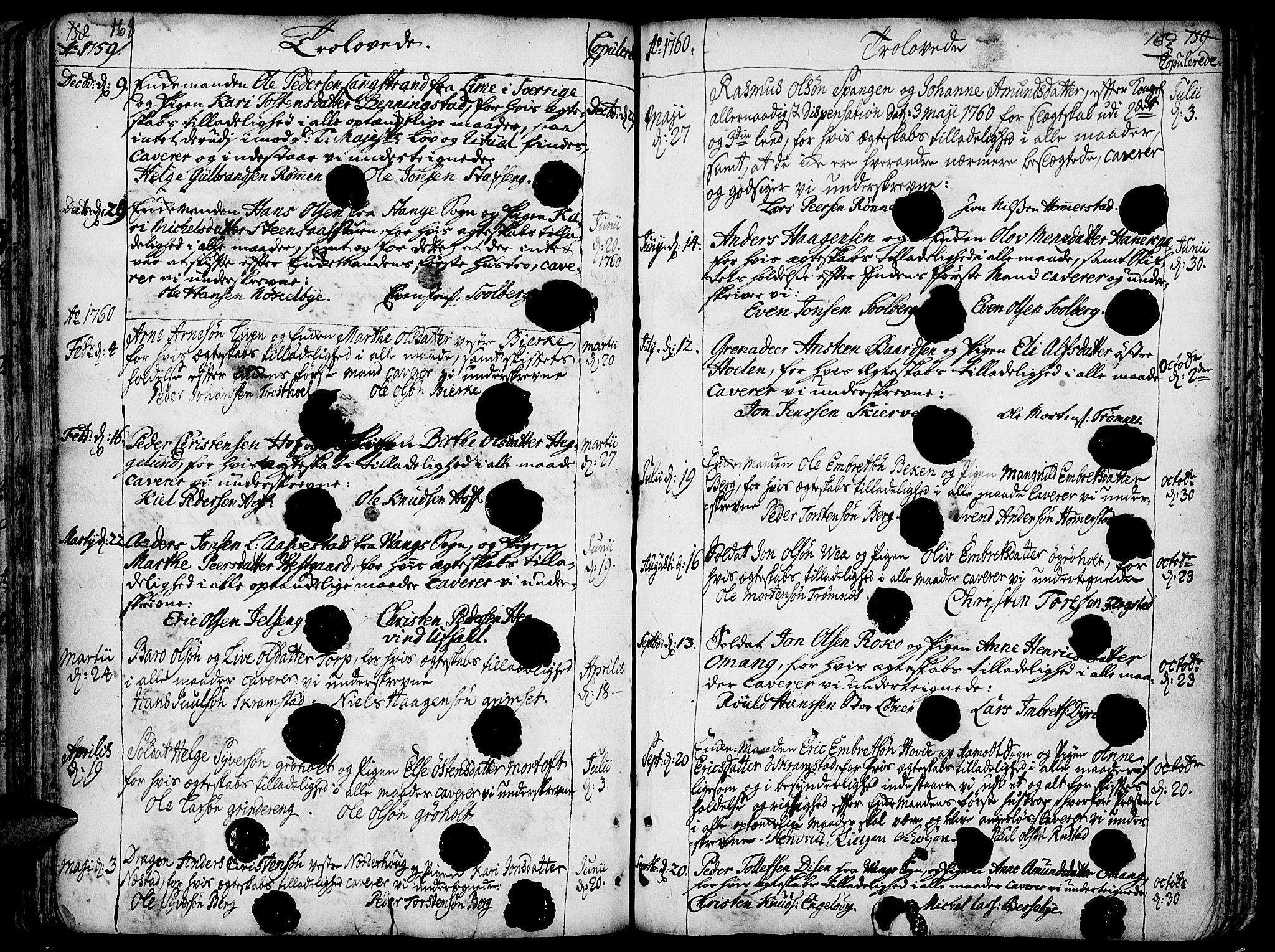 Løten prestekontor, AV/SAH-PREST-022/K/Ka/L0002: Ministerialbok nr. 2, 1731-1772, s. 168-169