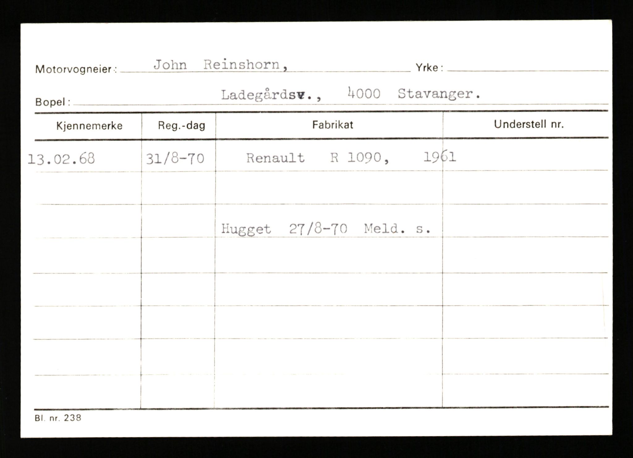 Stavanger trafikkstasjon, AV/SAST-A-101942/0/G/L0010: Registreringsnummer: 130000 - 239953, 1930-1971, s. 13