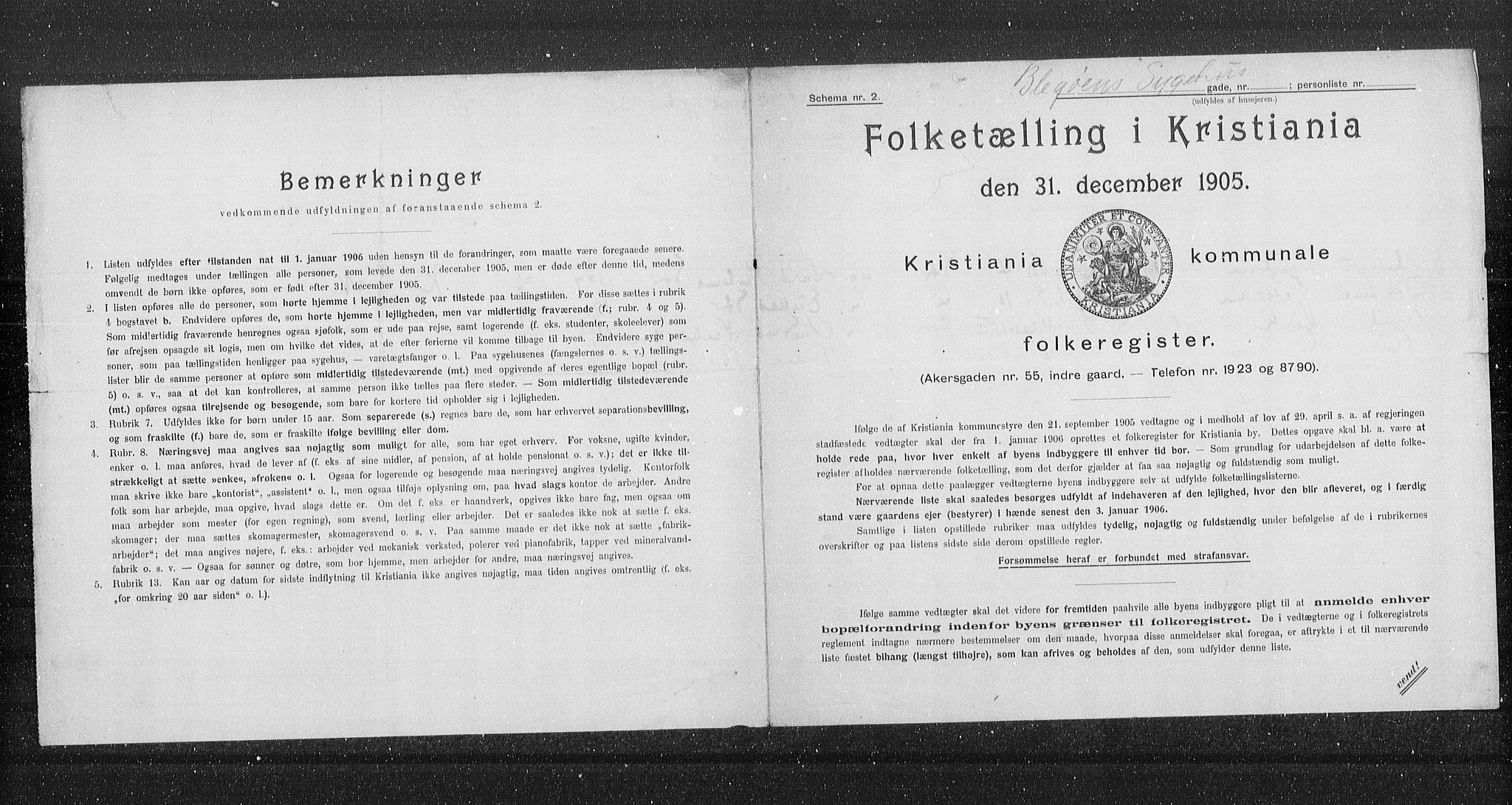 OBA, Kommunal folketelling 31.12.1905 for Kristiania kjøpstad, 1905, s. 3308