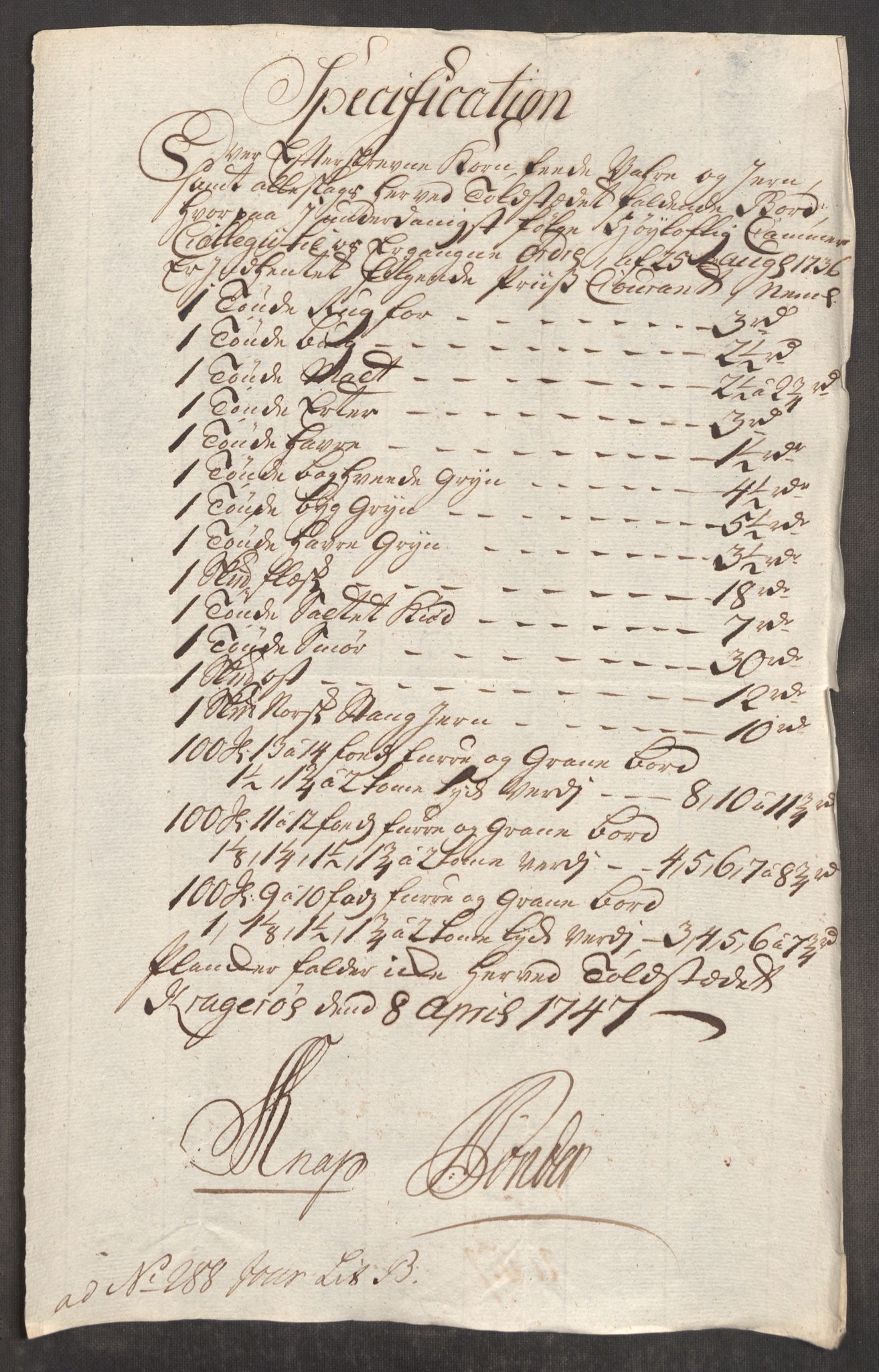 Rentekammeret inntil 1814, Realistisk ordnet avdeling, RA/EA-4070/Oe/L0003: [Ø1]: Priskuranter, 1745-1748, s. 587