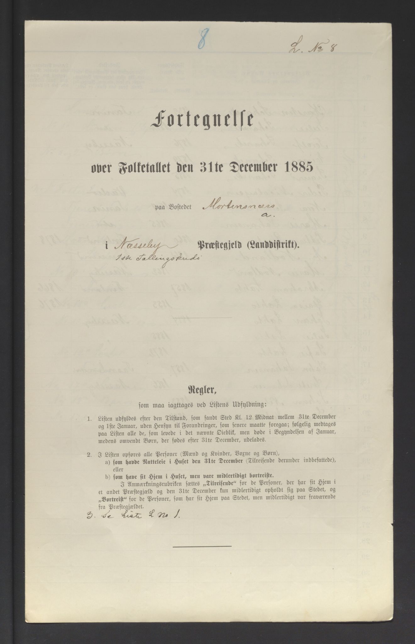 SATØ, Folketelling 1885 for 2027 Nesseby herred, 1885, s. 8a