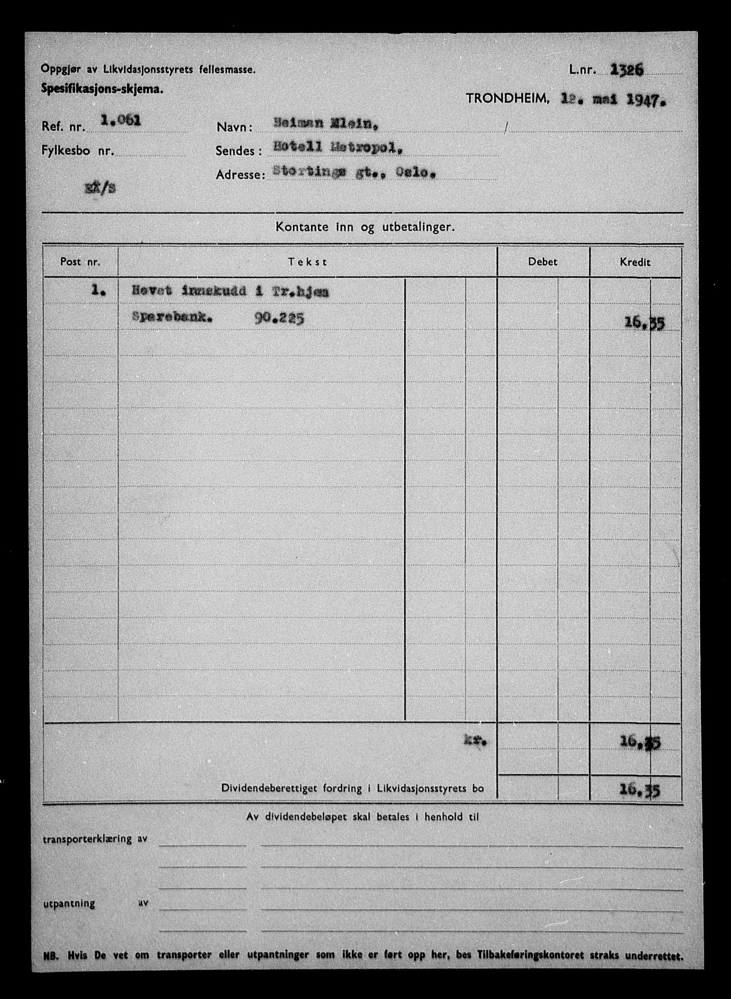 Justisdepartementet, Tilbakeføringskontoret for inndratte formuer, AV/RA-S-1564/H/Hc/Hca/L0901: --, 1945-1947, s. 597