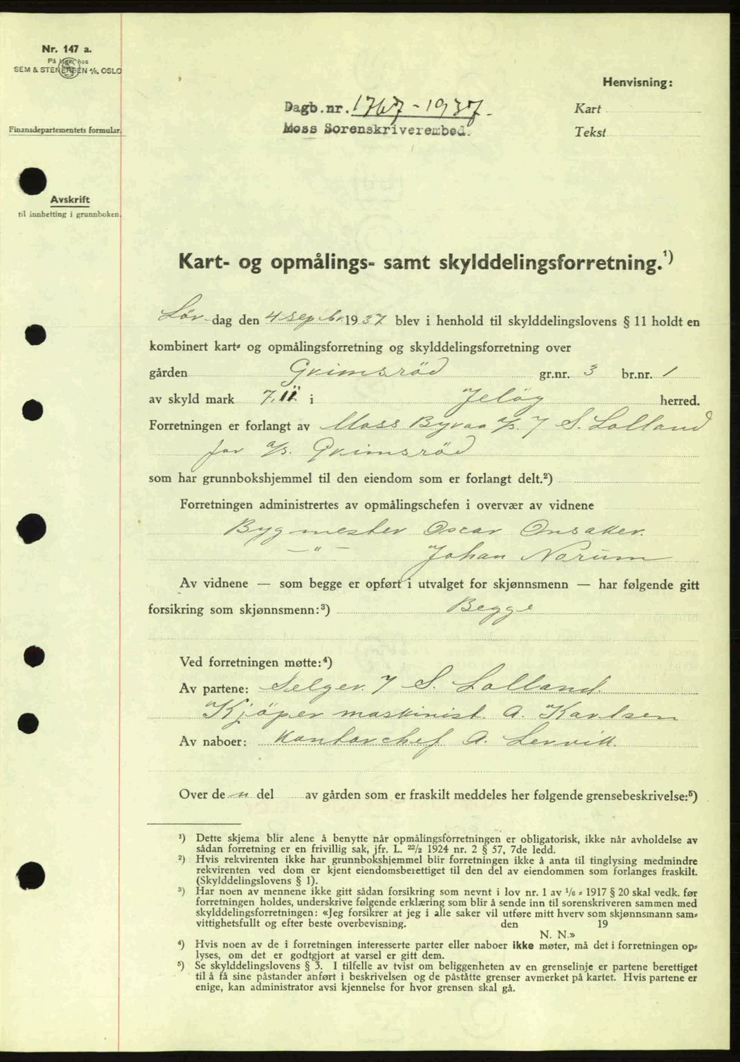 Moss sorenskriveri, SAO/A-10168: Pantebok nr. A3, 1937-1938, Dagboknr: 1767/1937