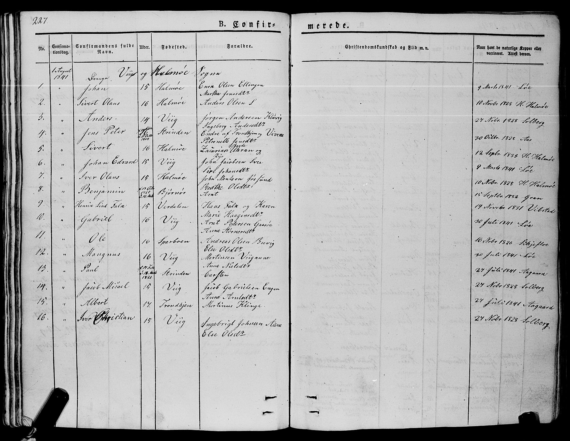 Ministerialprotokoller, klokkerbøker og fødselsregistre - Nord-Trøndelag, SAT/A-1458/773/L0614: Ministerialbok nr. 773A05, 1831-1856, s. 227