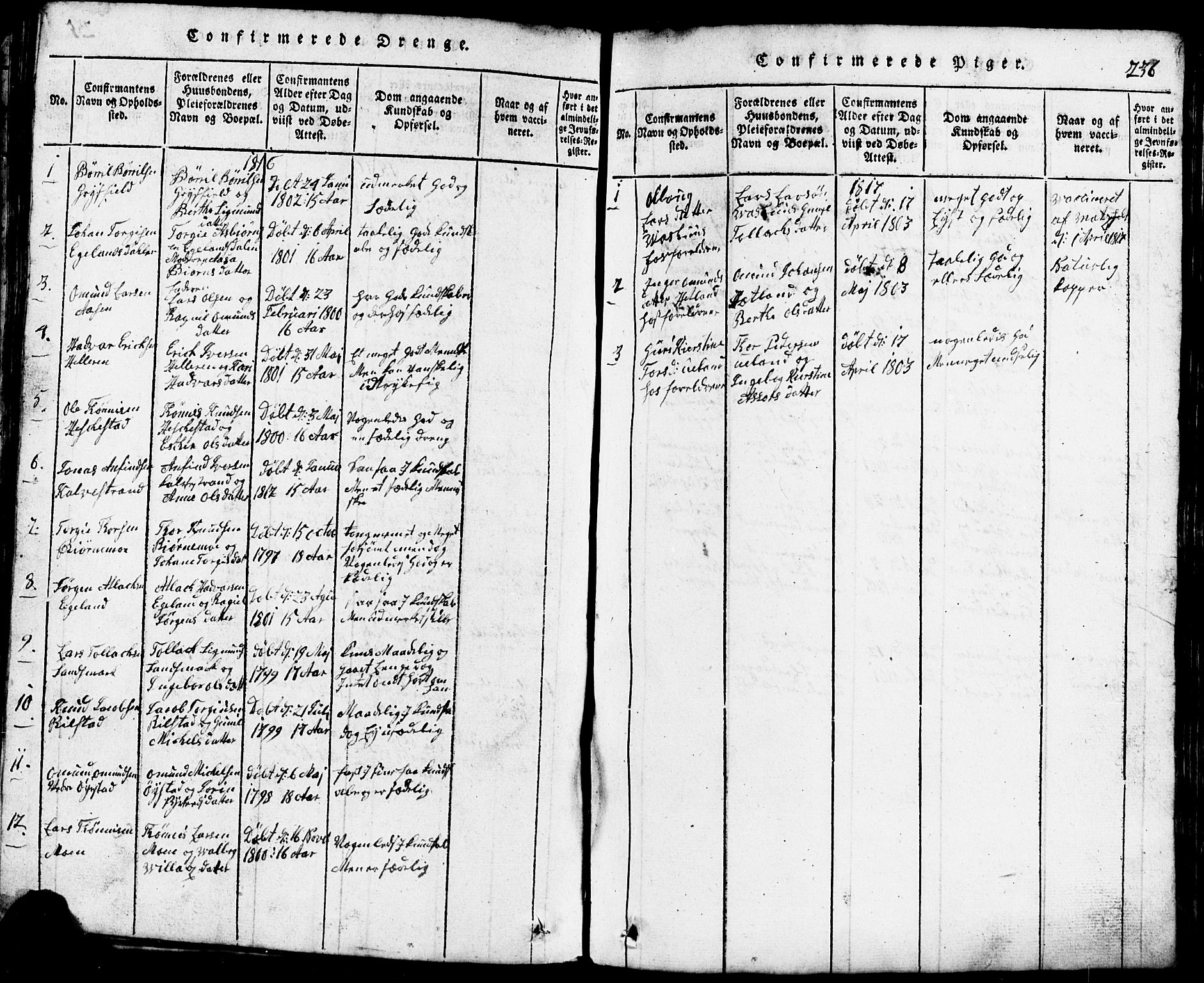 Lund sokneprestkontor, SAST/A-101809/S07/L0001: Klokkerbok nr. B 1, 1815-1853, s. 236