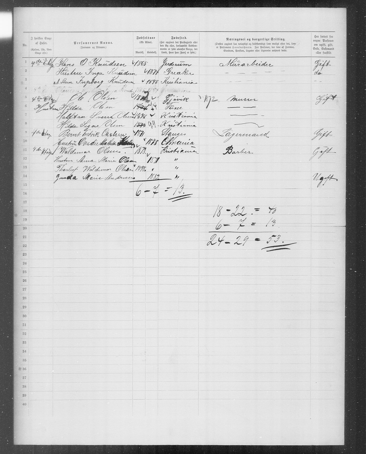 OBA, Kommunal folketelling 31.12.1899 for Kristiania kjøpstad, 1899, s. 10757