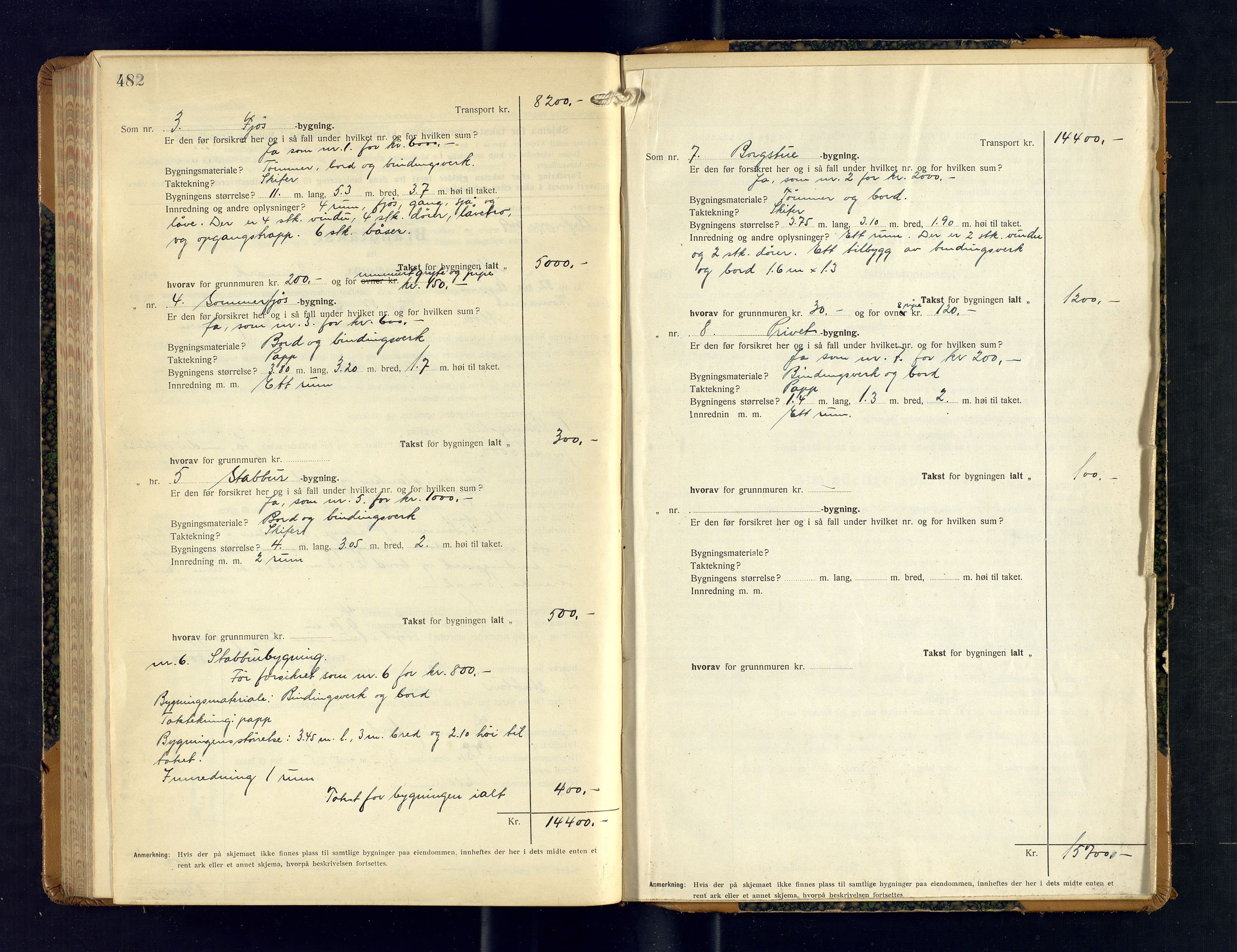 Alta lensmannskontor, AV/SATØ-S-1165/O/Ob/L0176: Branntakstprotokoll, 1928-1932, s. 482-483