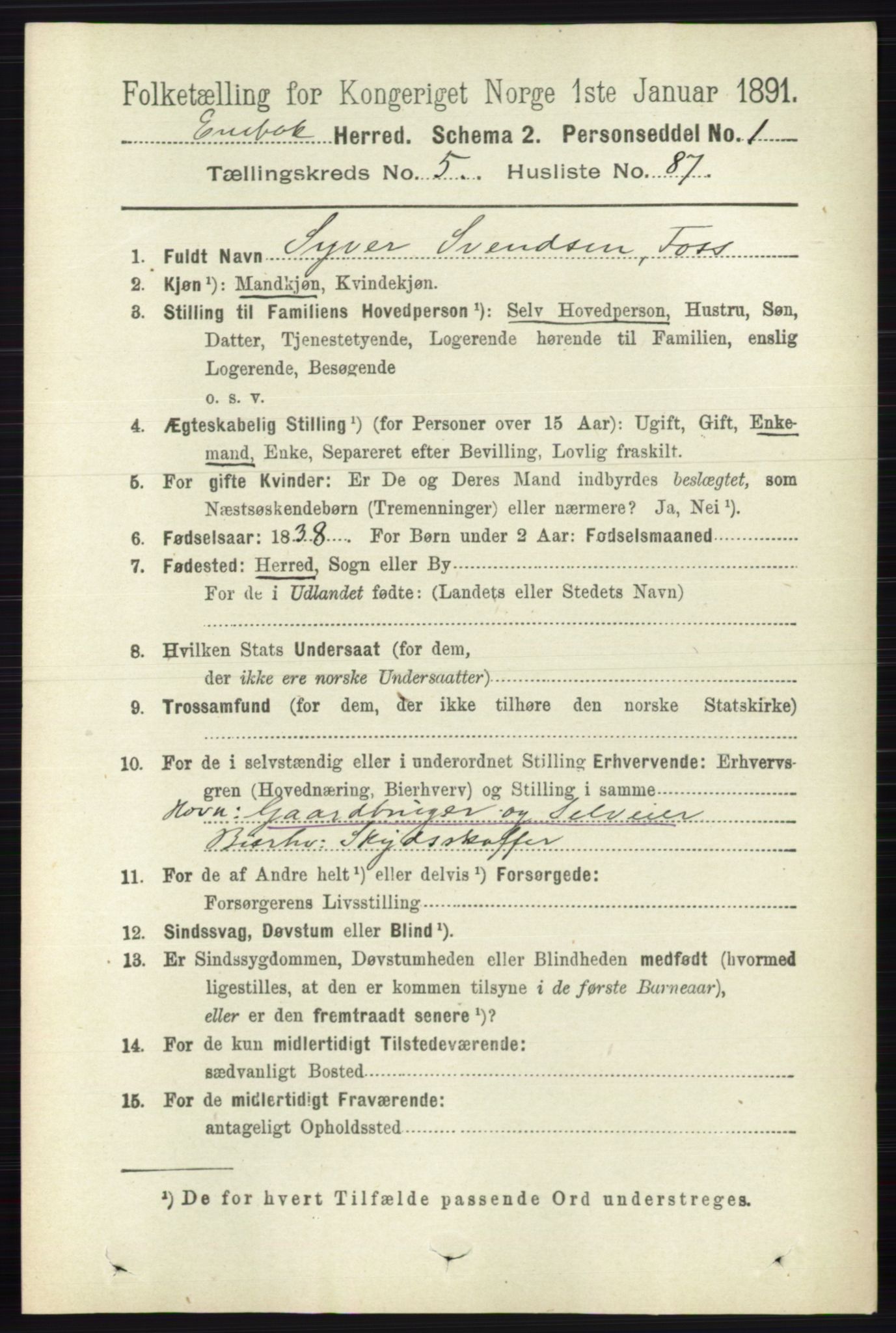 RA, Folketelling 1891 for 0229 Enebakk herred, 1891, s. 2519