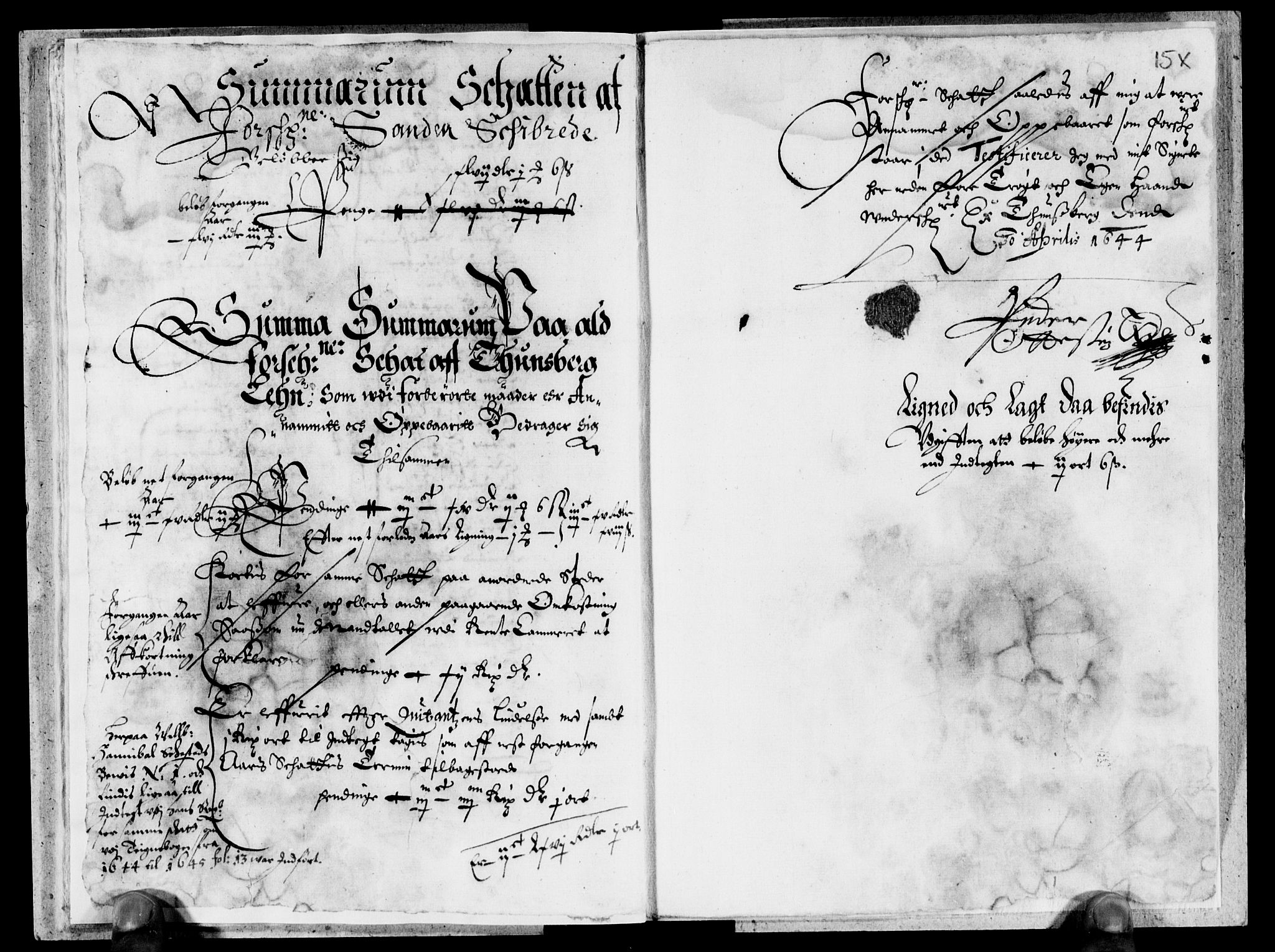 Rentekammeret inntil 1814, Reviderte regnskaper, Lensregnskaper, RA/EA-5023/R/Rb/Rbo/L0025: Tønsberg len, 1643-1645