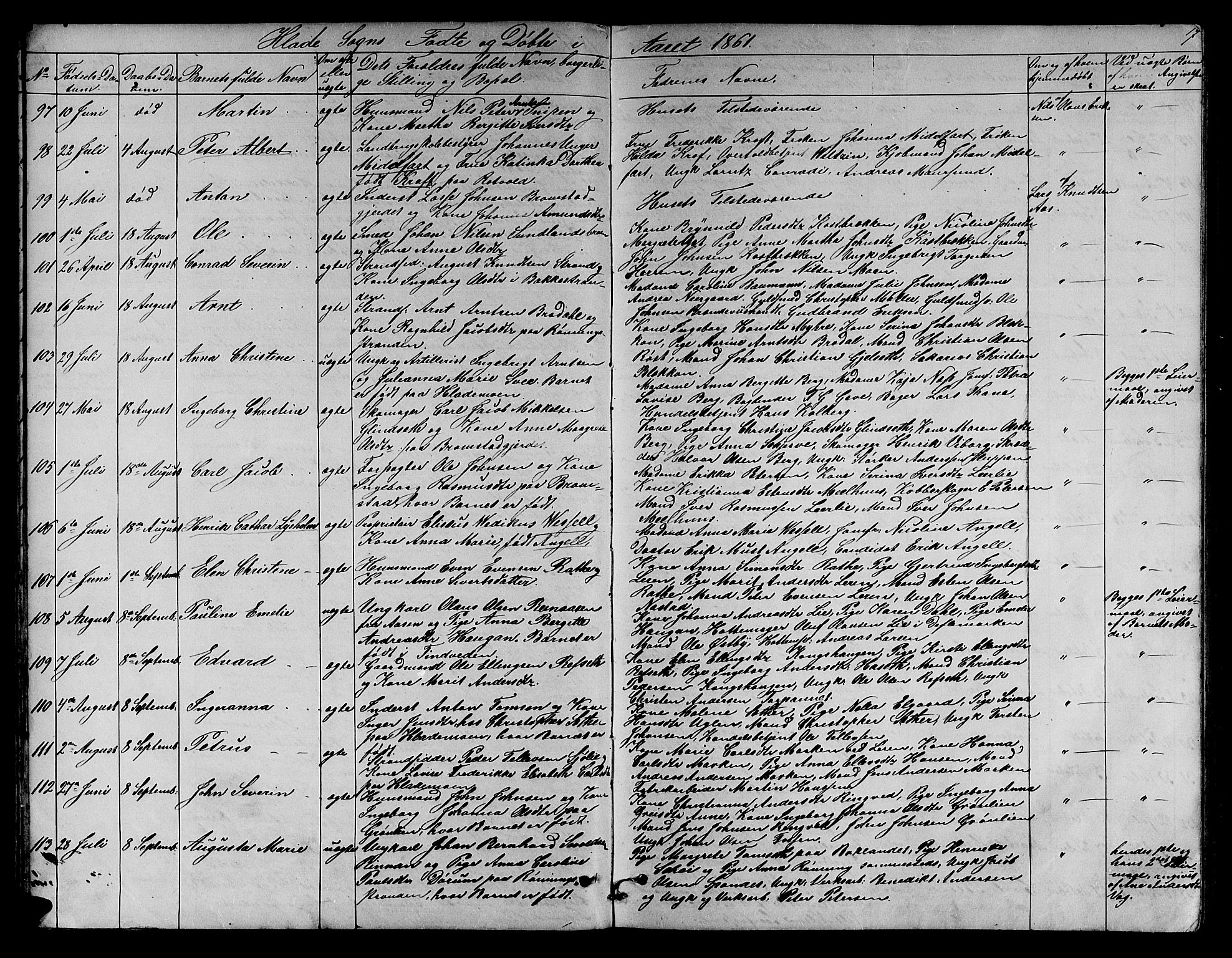 Ministerialprotokoller, klokkerbøker og fødselsregistre - Sør-Trøndelag, SAT/A-1456/606/L0311: Klokkerbok nr. 606C07, 1860-1877, s. 17